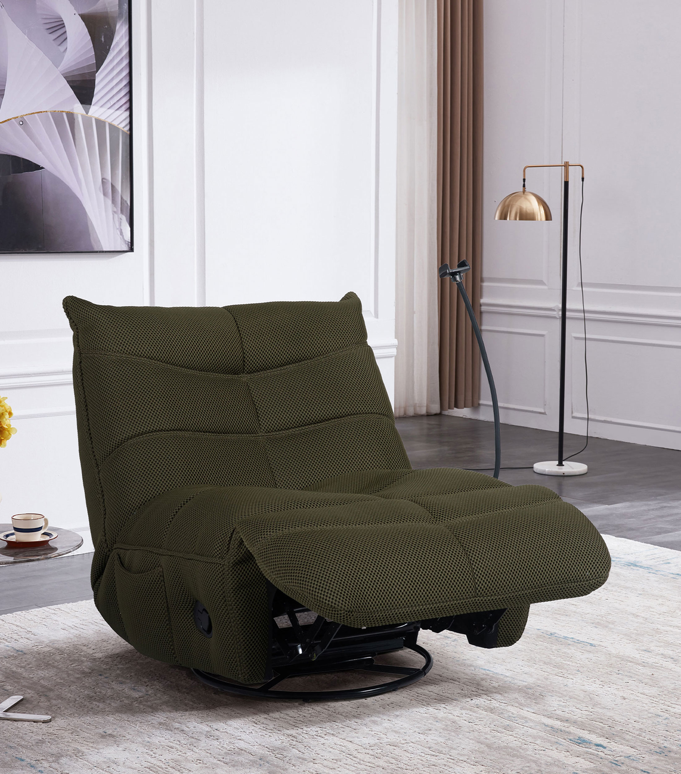 Sillón Reclinable Giratorio Antracita