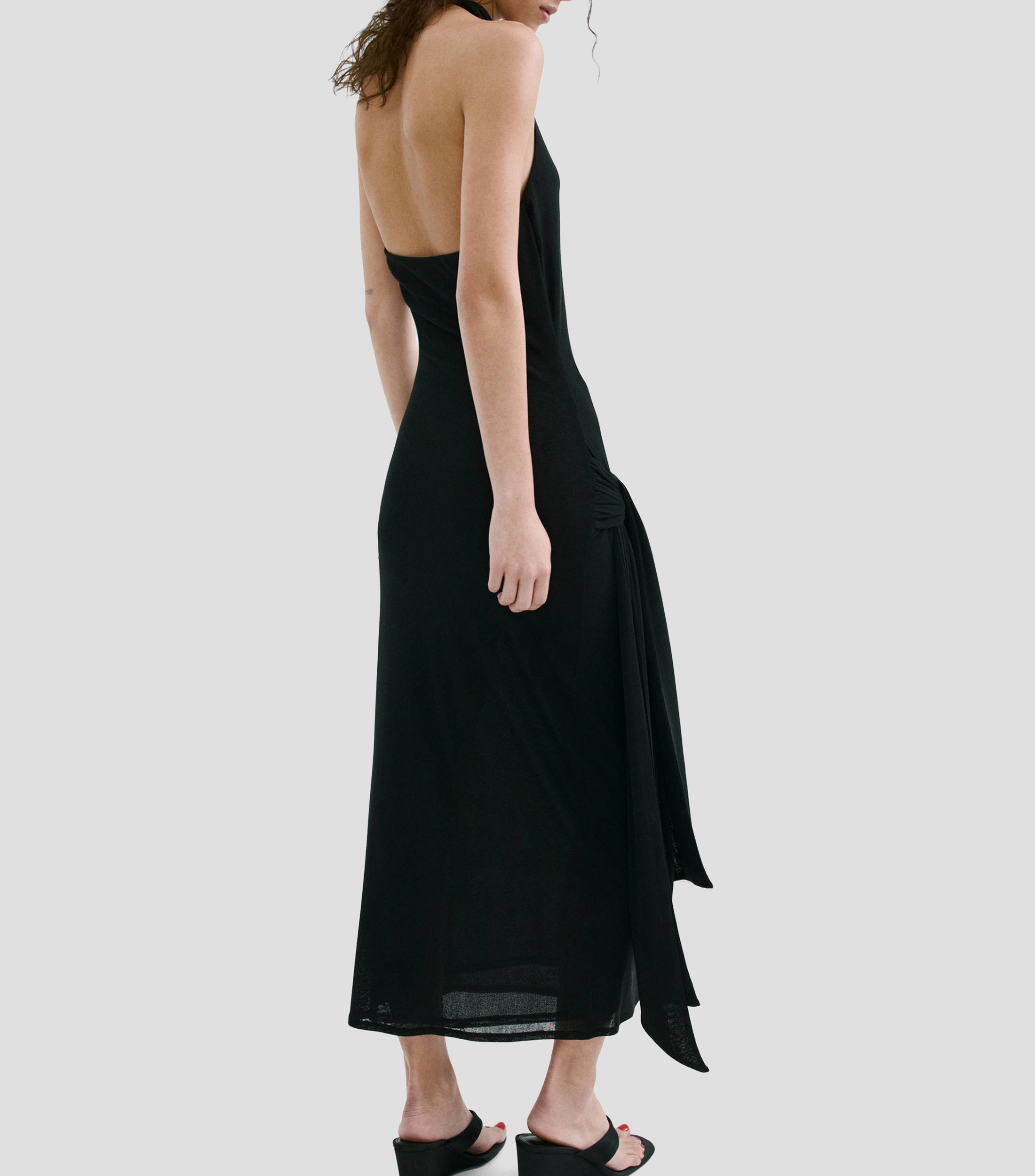 Vestido midi liso Mujer