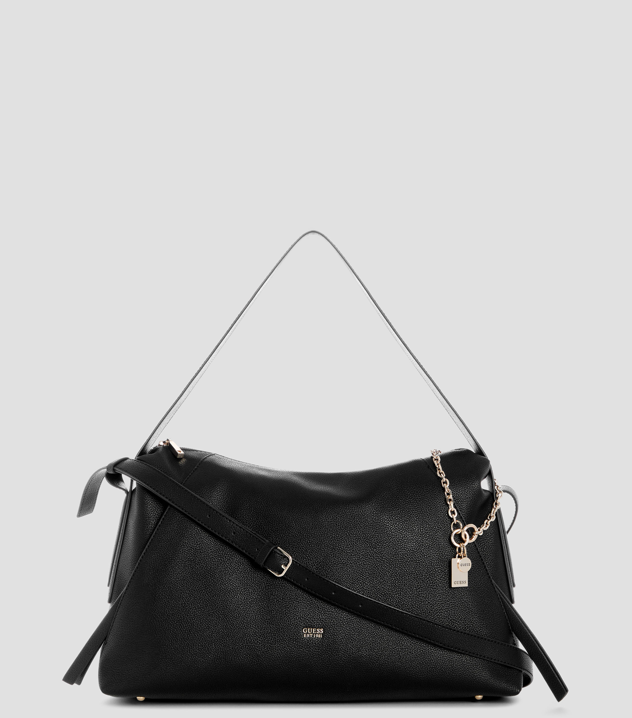 Bolsa shoulder lisa con detalle texturizado Mujer