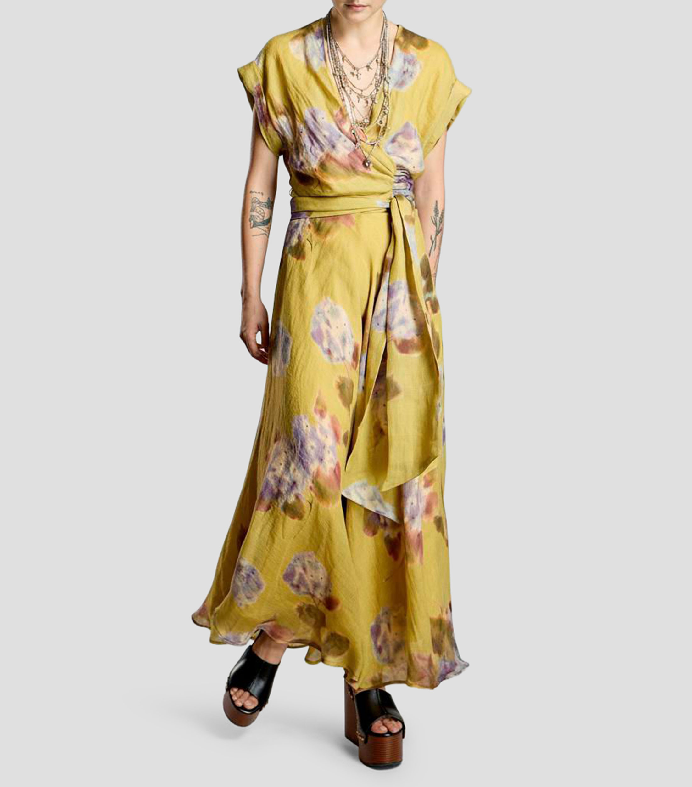 Vestido largo estampado Mujer