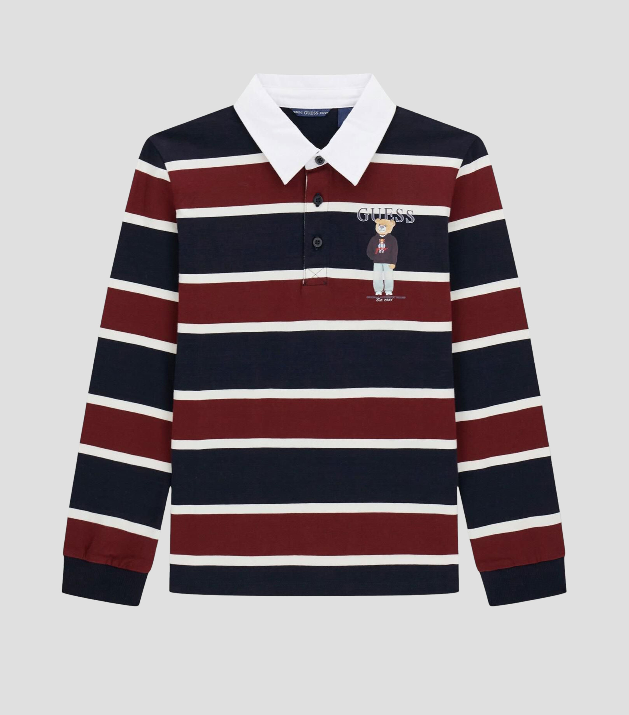 Playera tipo Polo manga larga con rayas Niño
