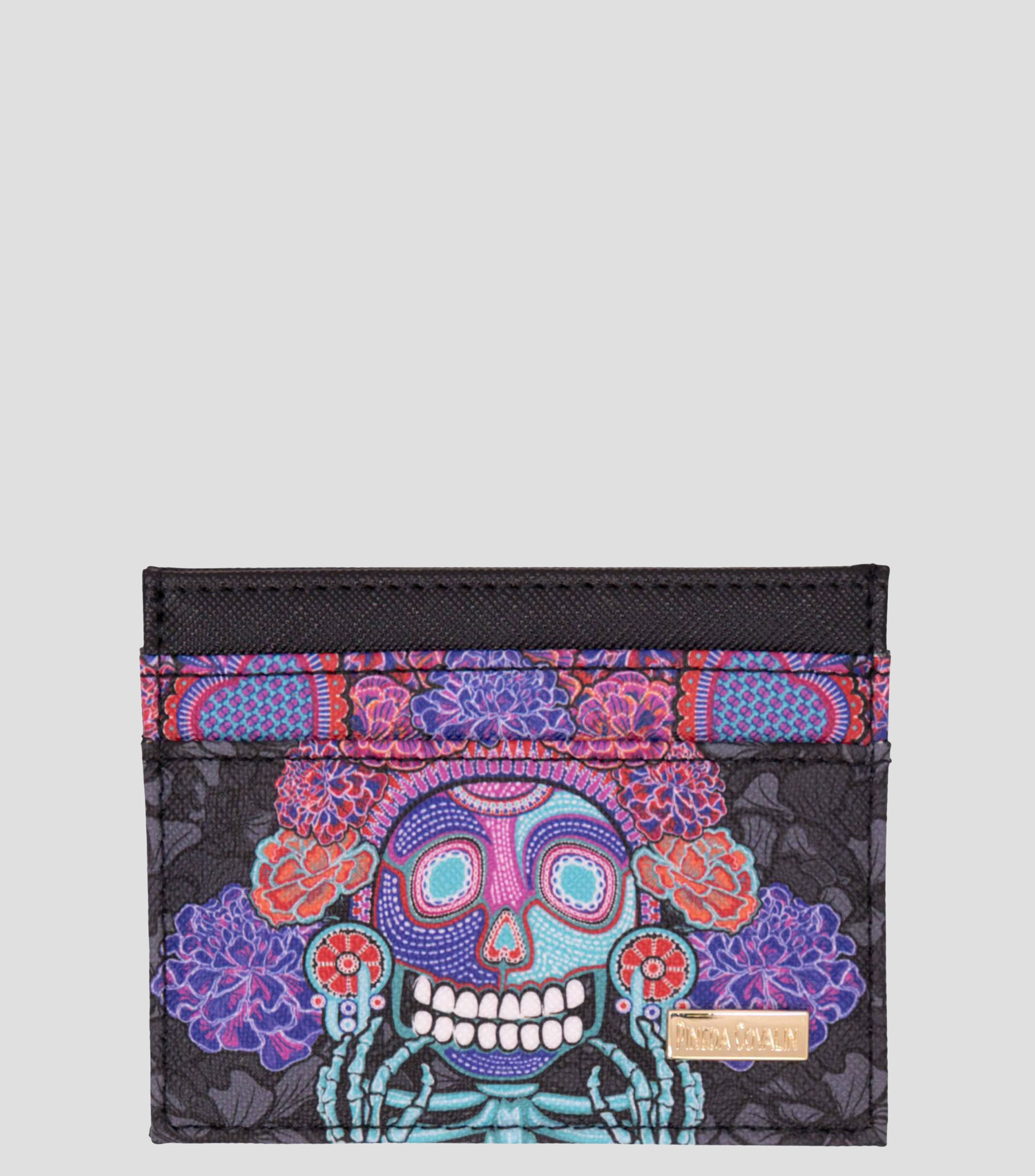 Tarjetero con estampado Día de Muertos Catrina Mujer