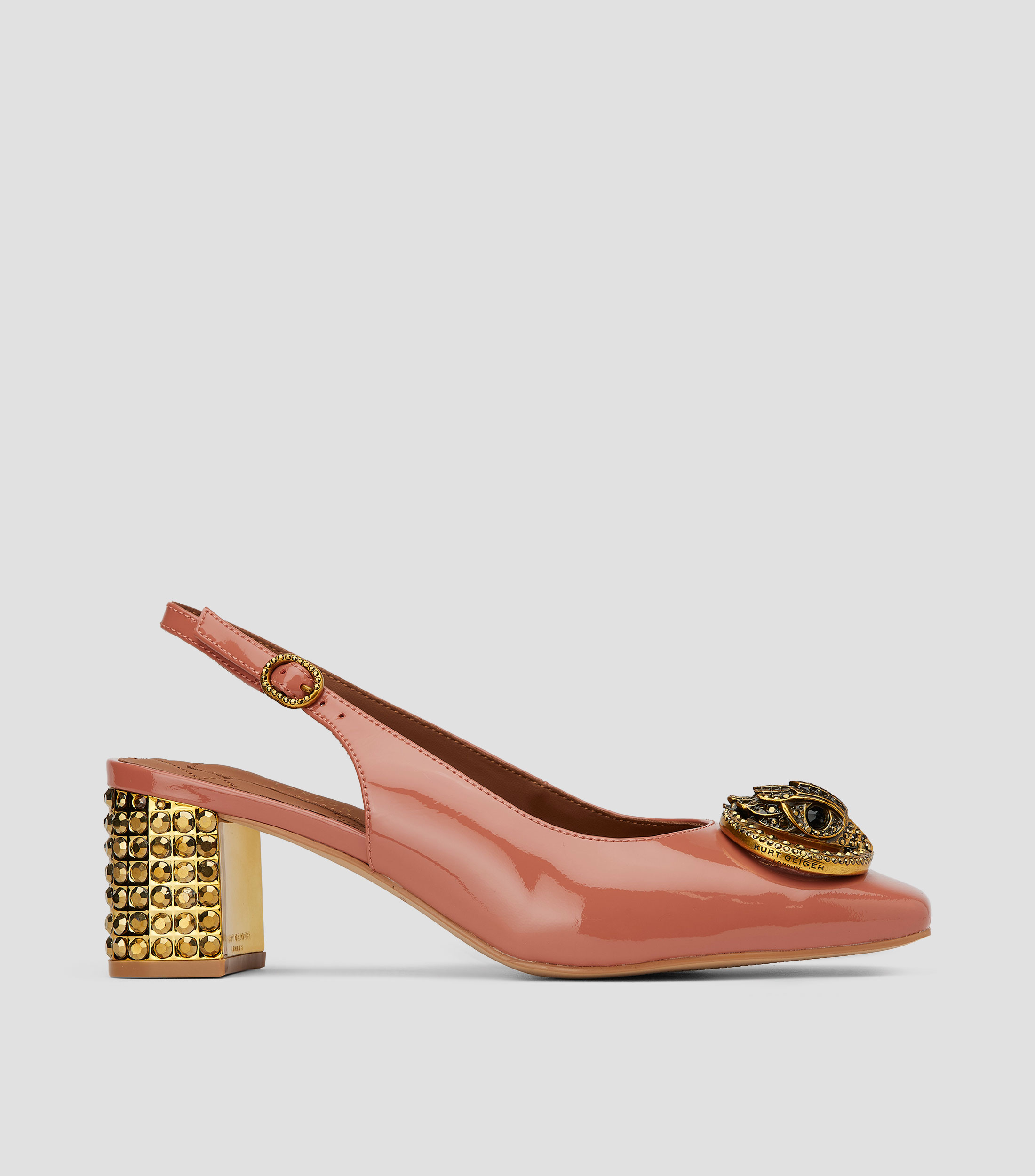 Zapatillas con tacón bajo media luna Mujer