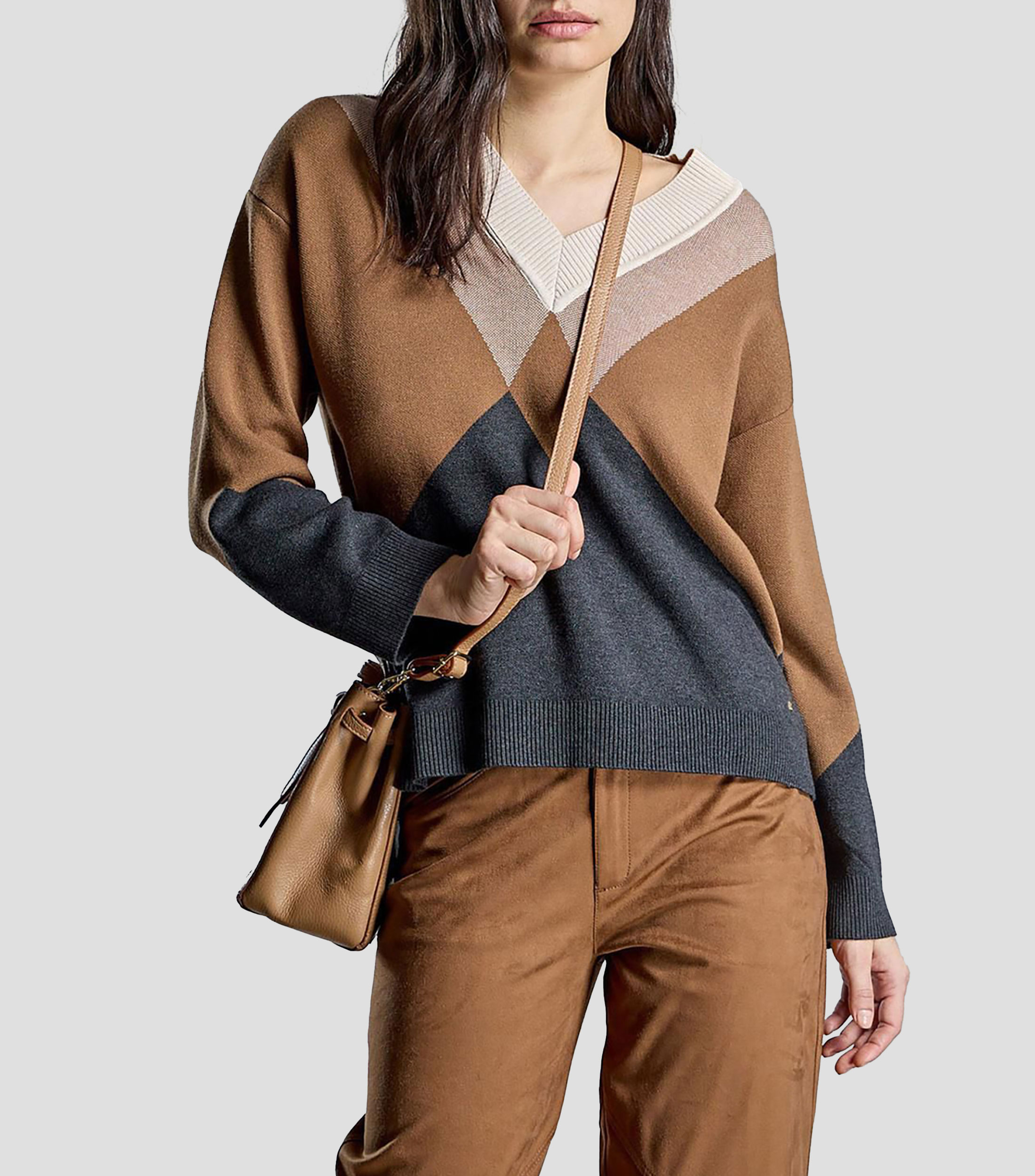 Suéter cuello V Mujer