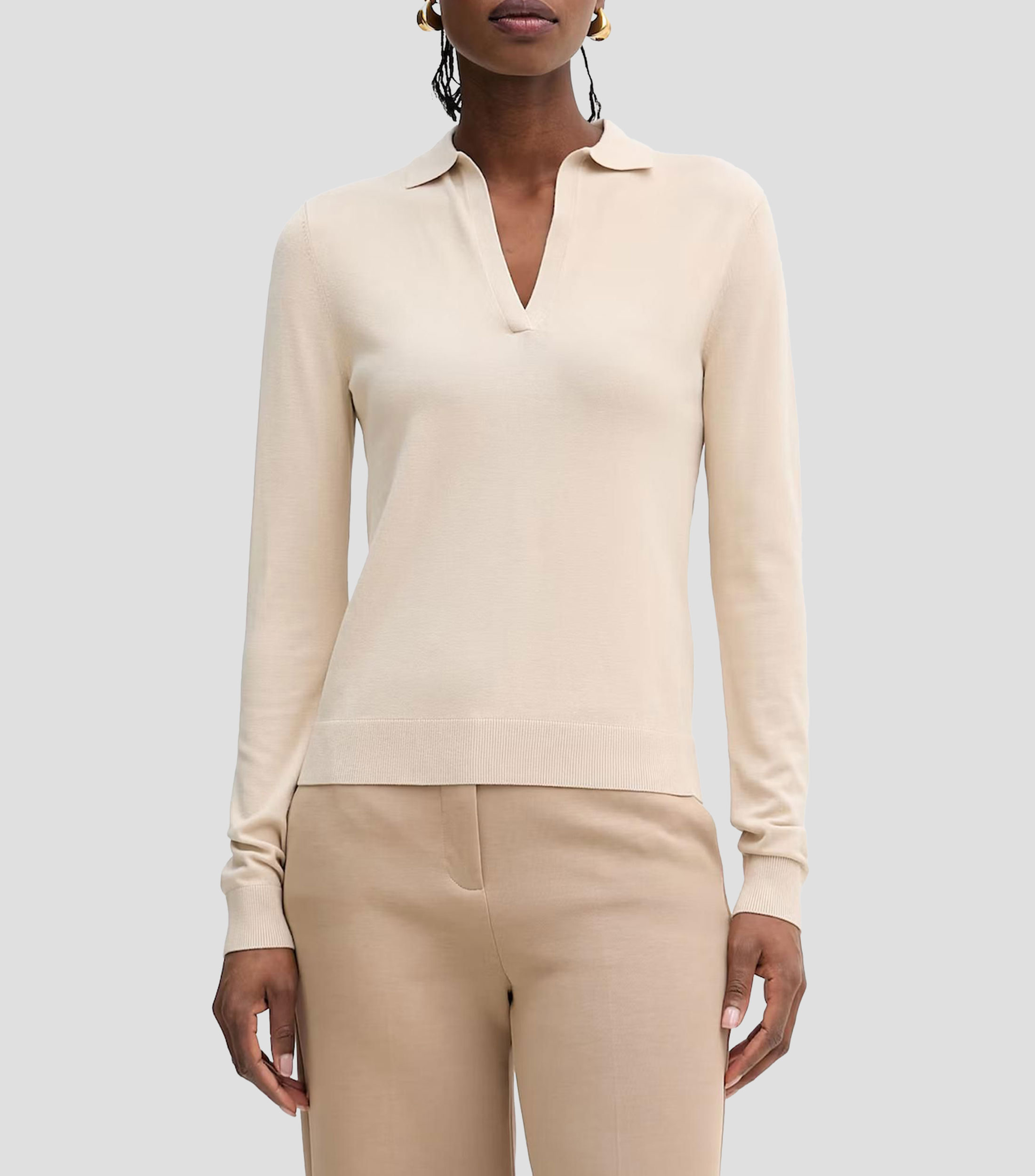 Suéter cuello polo Mujer