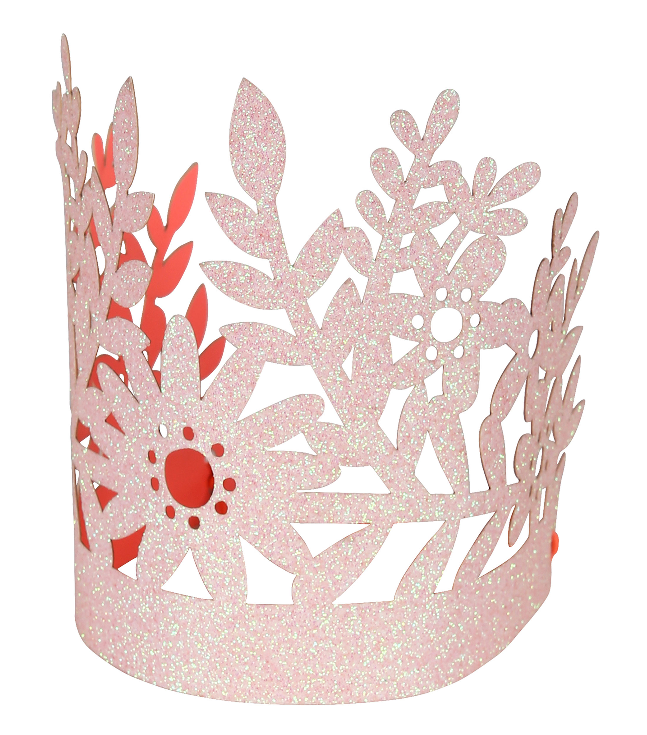 Set 8 Sombreros para fiesta Coronas Pink Glitter