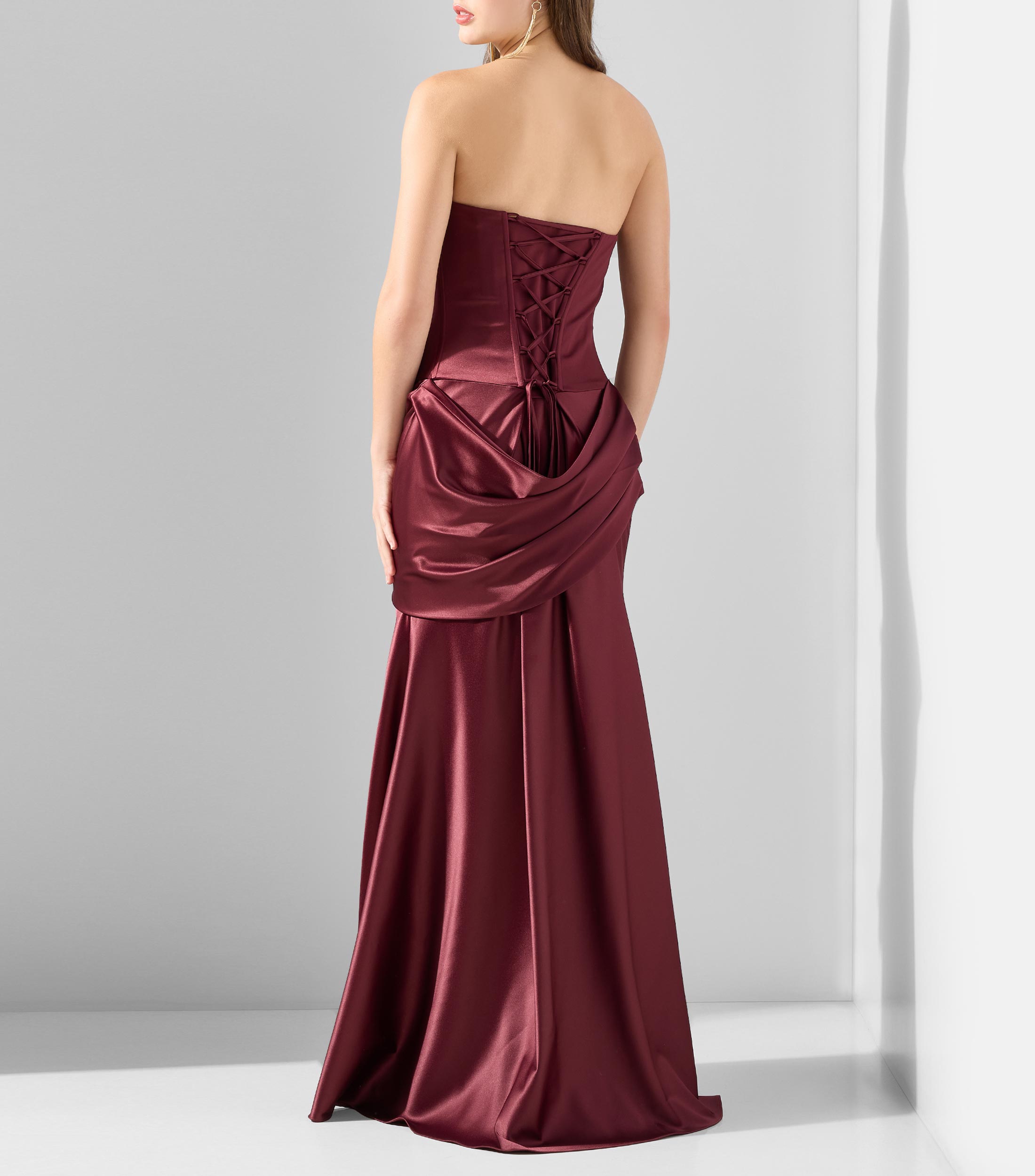 Vestido de fiesta largo liso Mujer