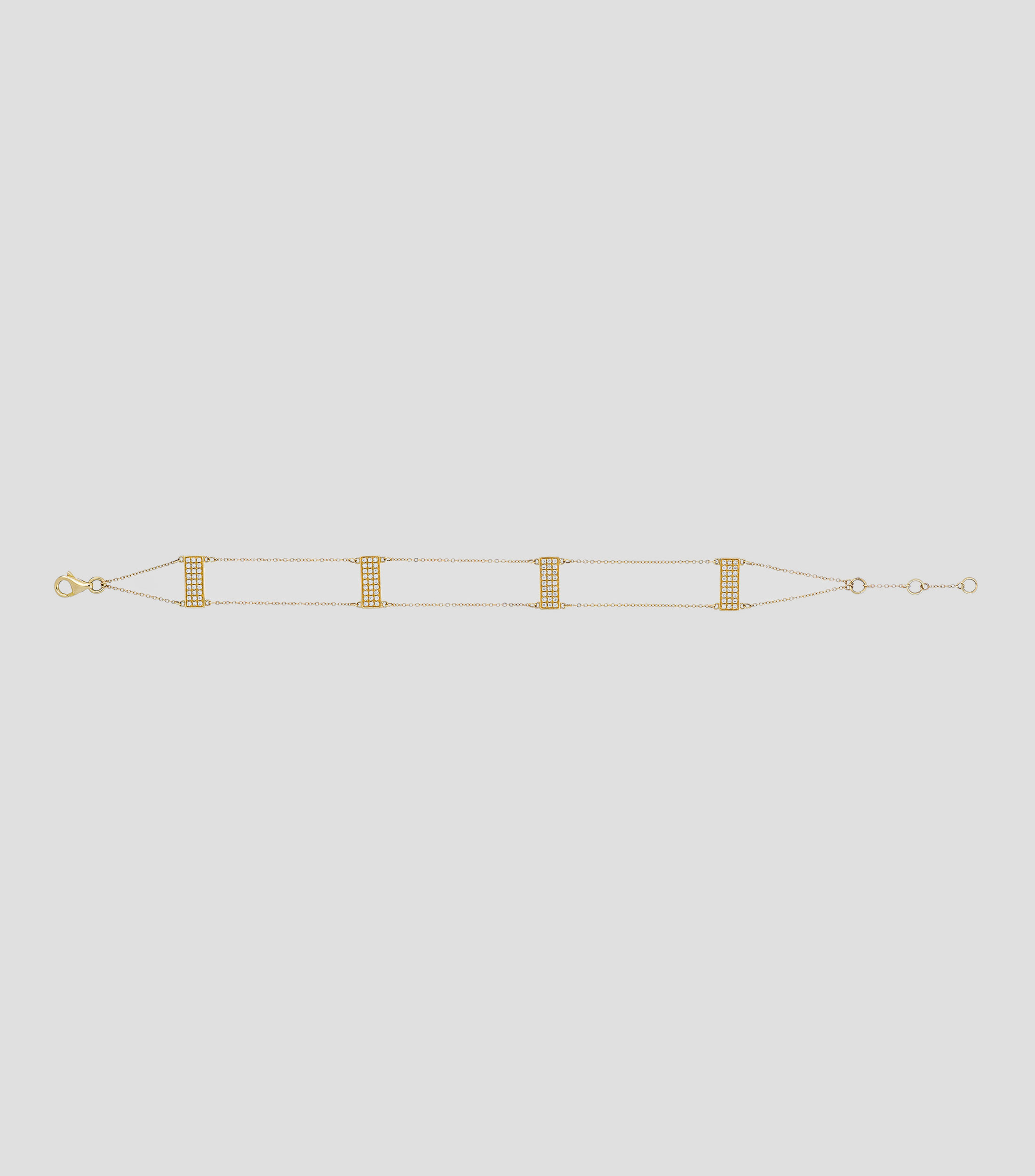 Pulsera en oro amarillo 14 Kts con diamantes Mujer
