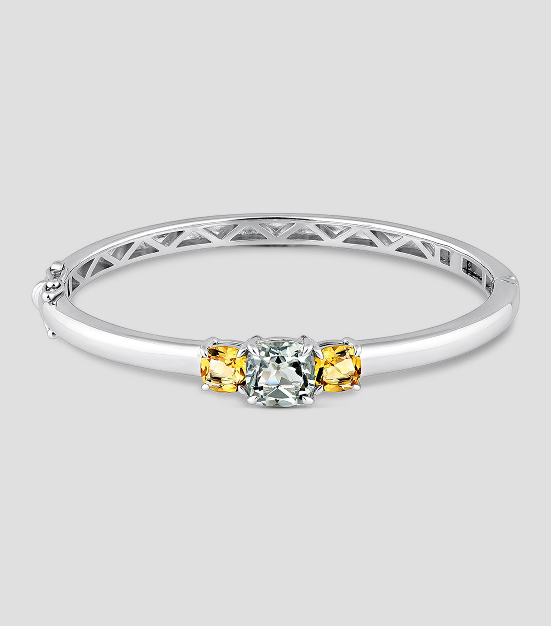 Pulsera en plata con amatista verde y citrinos Utopian Mujer