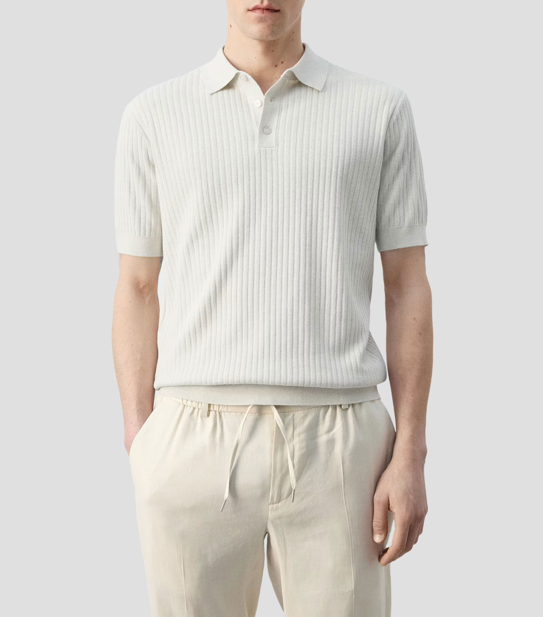 Playera tipo polo manga corta lisa Hombre