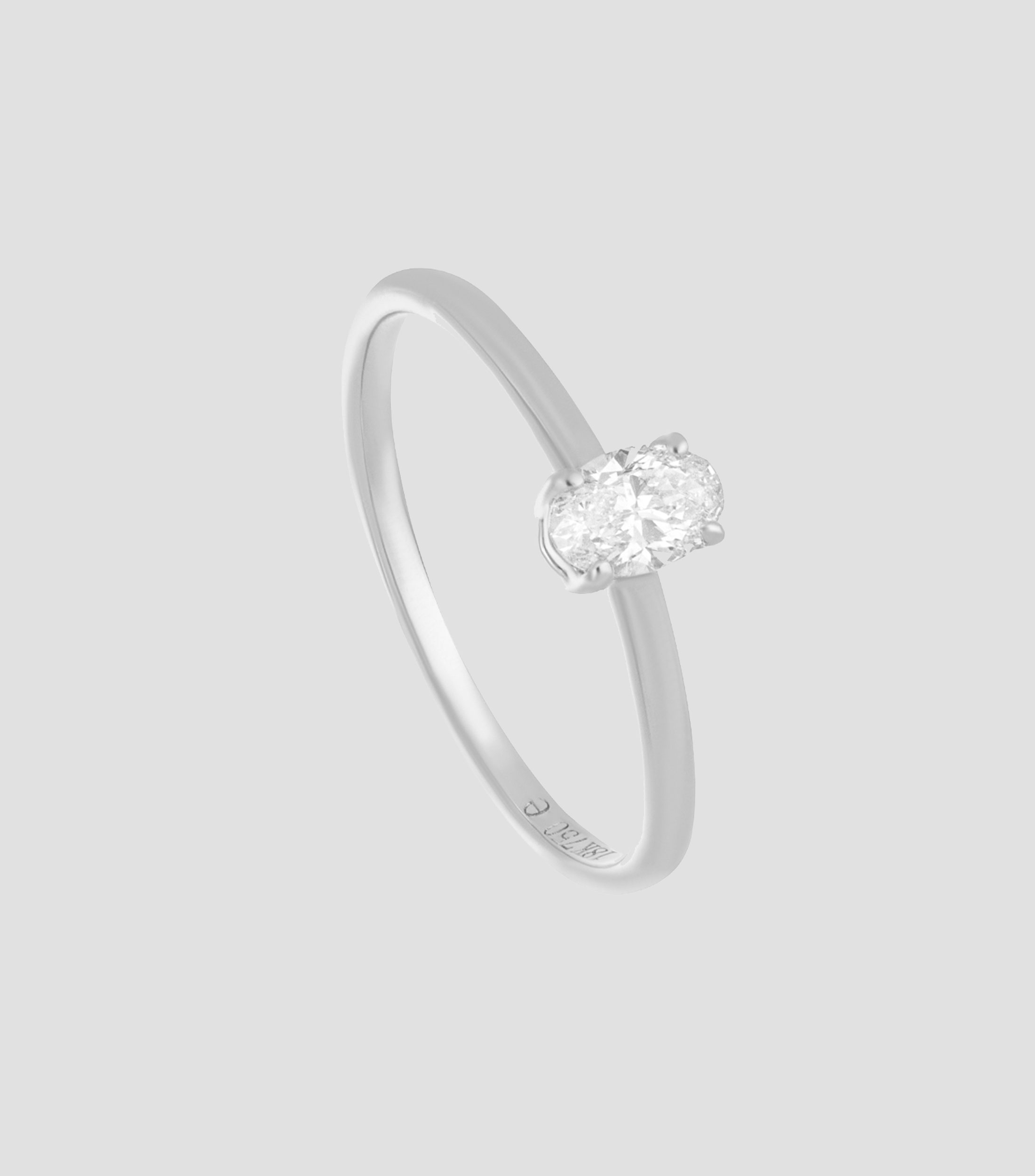 Anillo en oro blanco de 18 Kilates con diamante Mujer