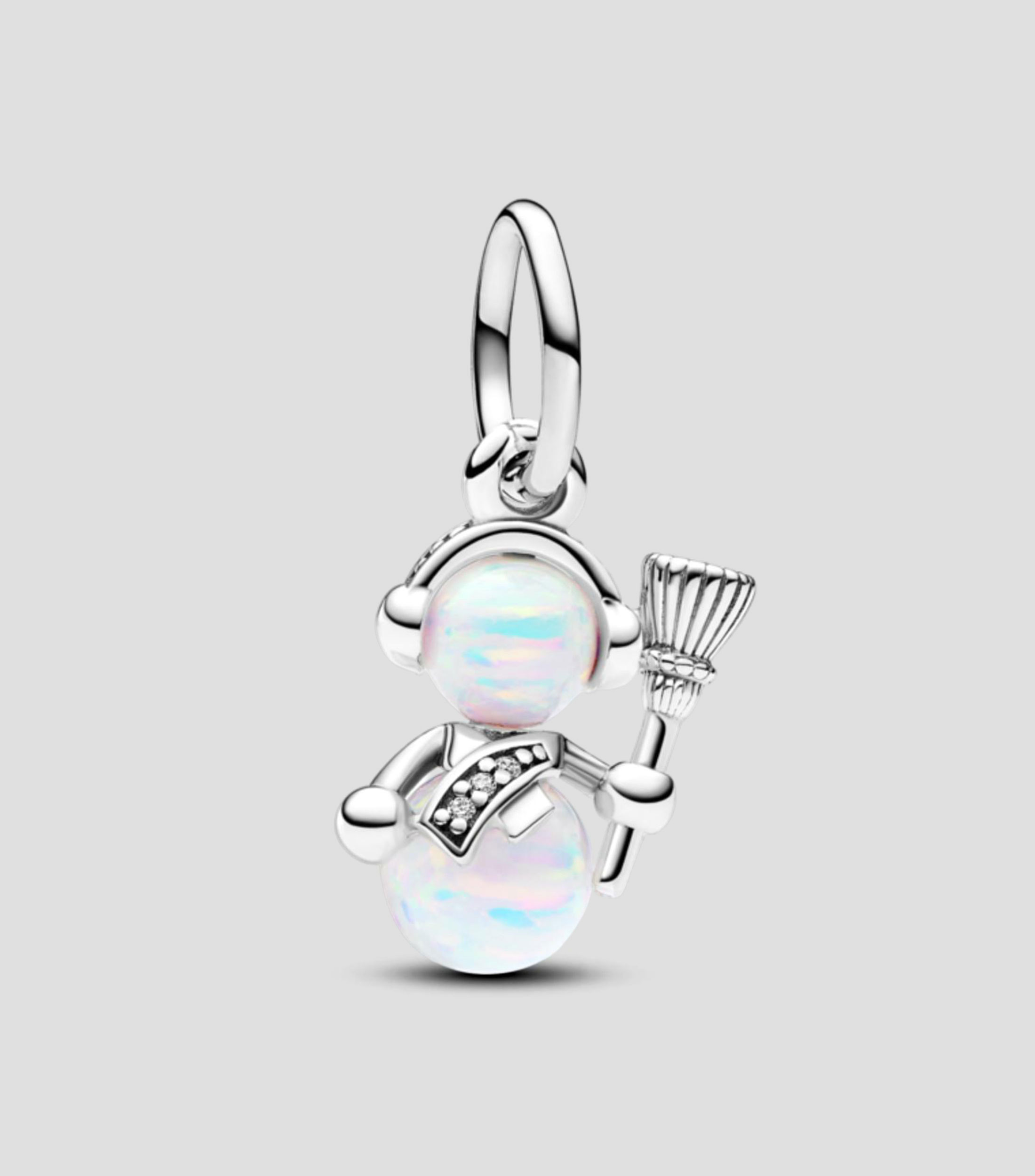 Charm muñeco de nieve opalescente en plata Pandora Moments Mujer