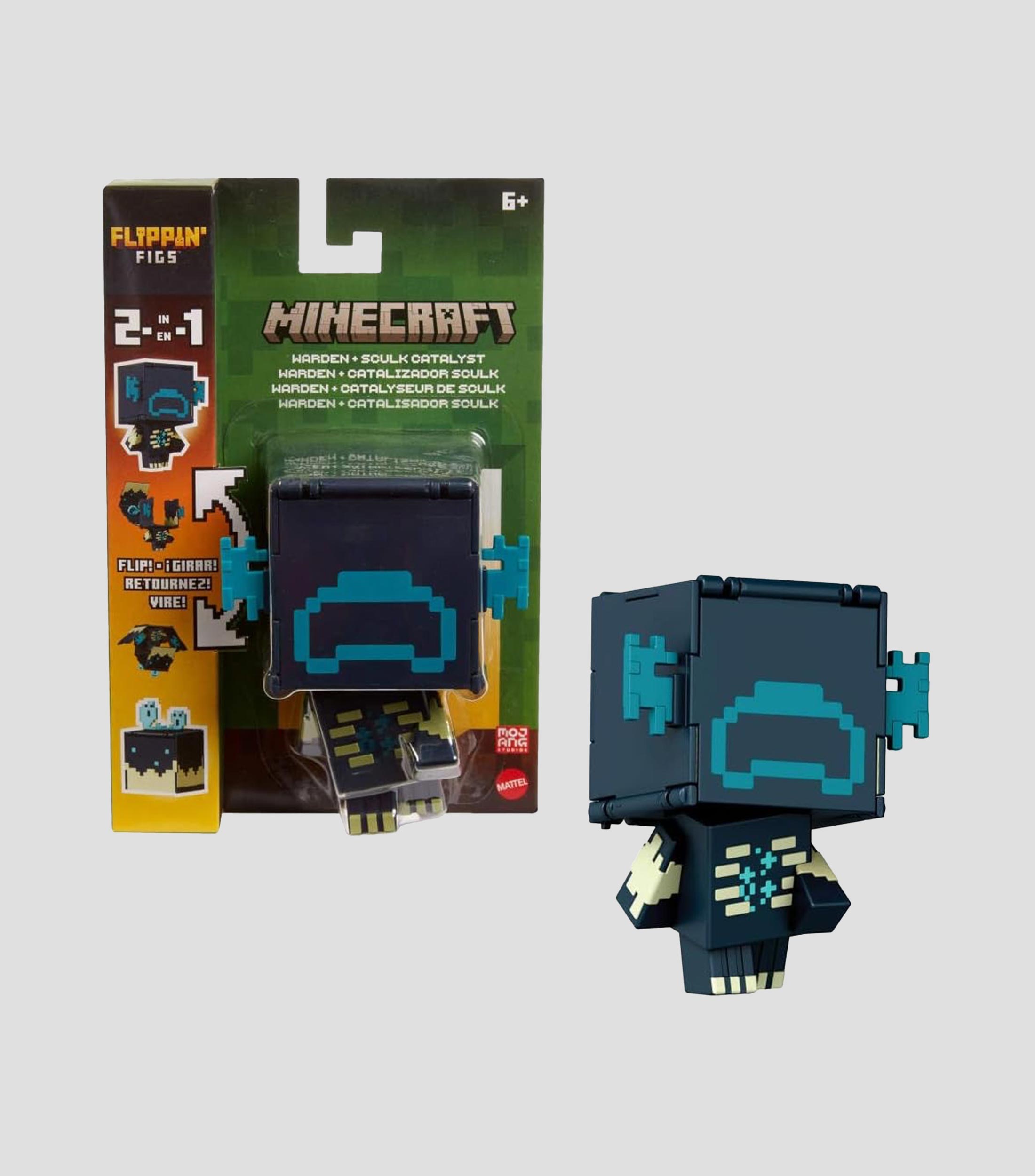 Figura Minecraft Warden catalizador de Sculk 2 en 1