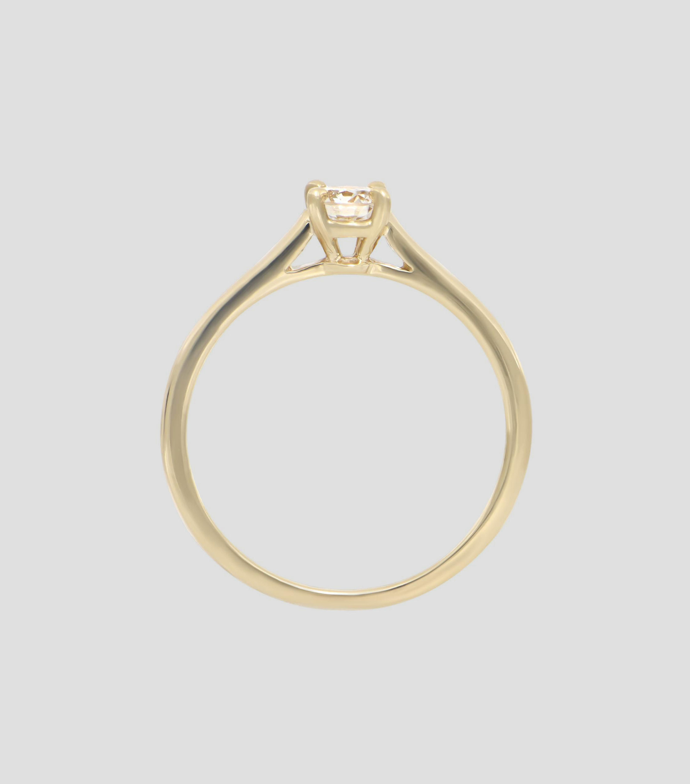 Anillo solitario en oro amarillo de 14 kilates con diamante Mujer
