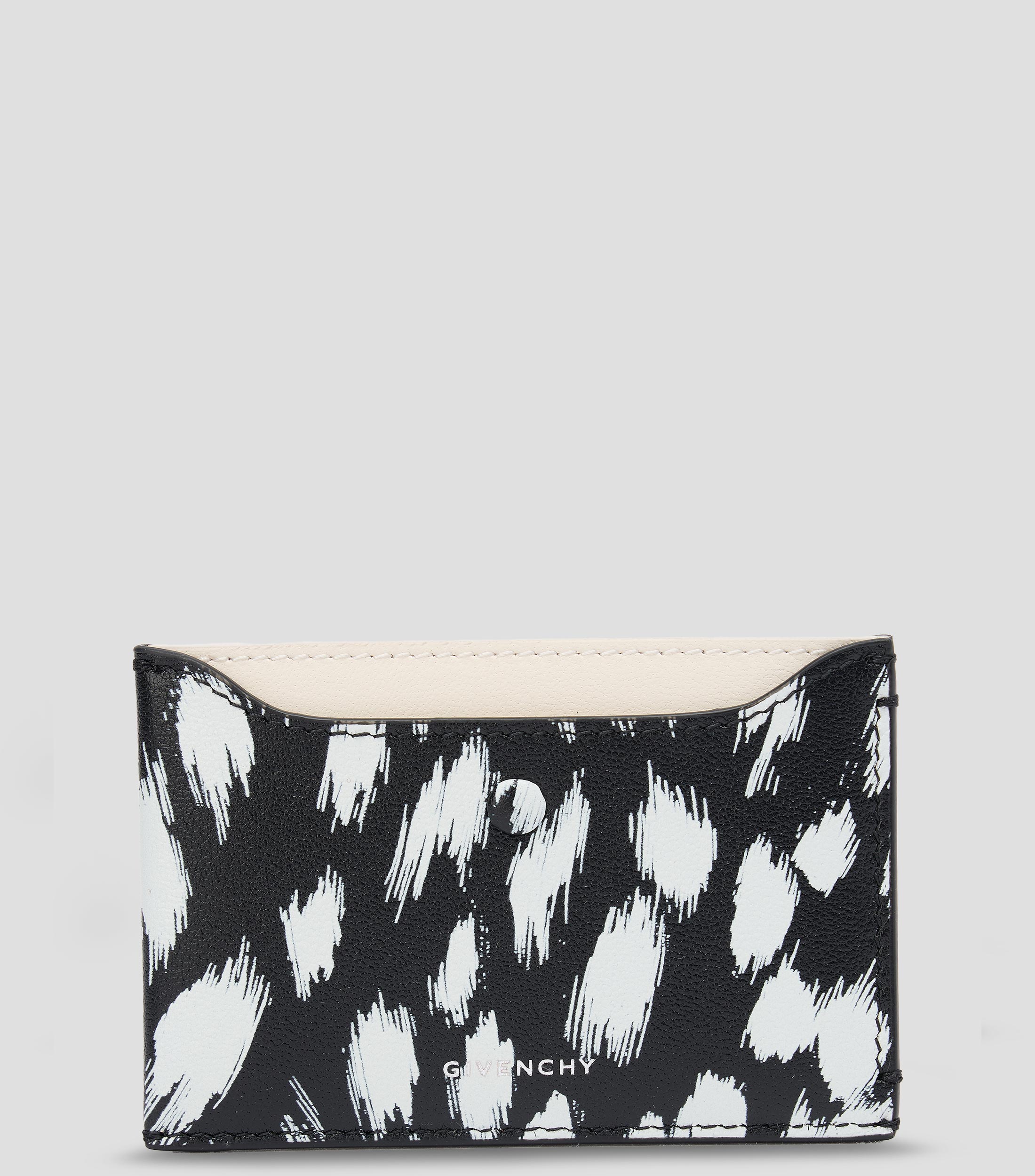 Tarjetero en piel estampado Mujer
