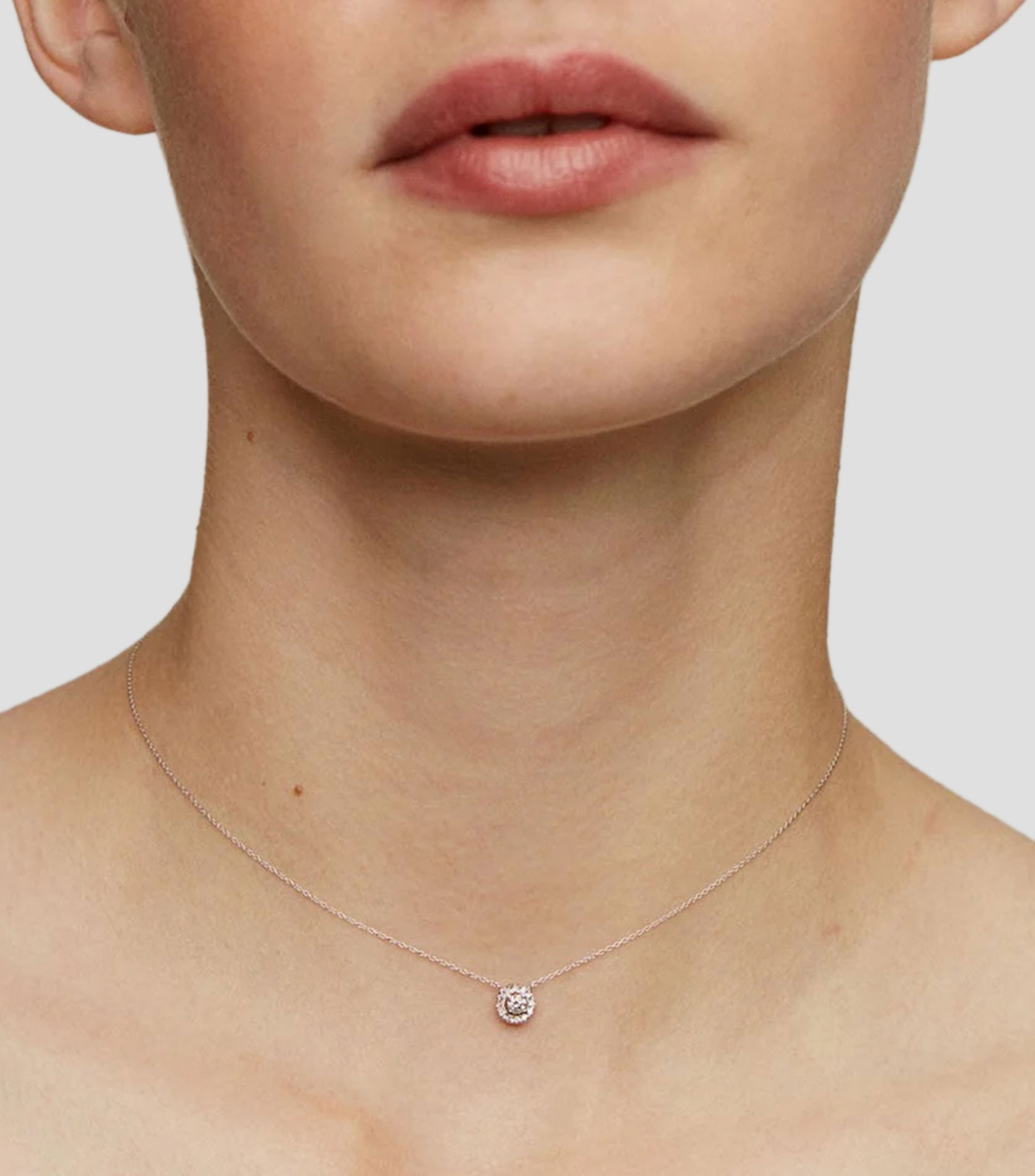 Collar Orla en Oro blanco de 18 Kilates con diamantes Mujer