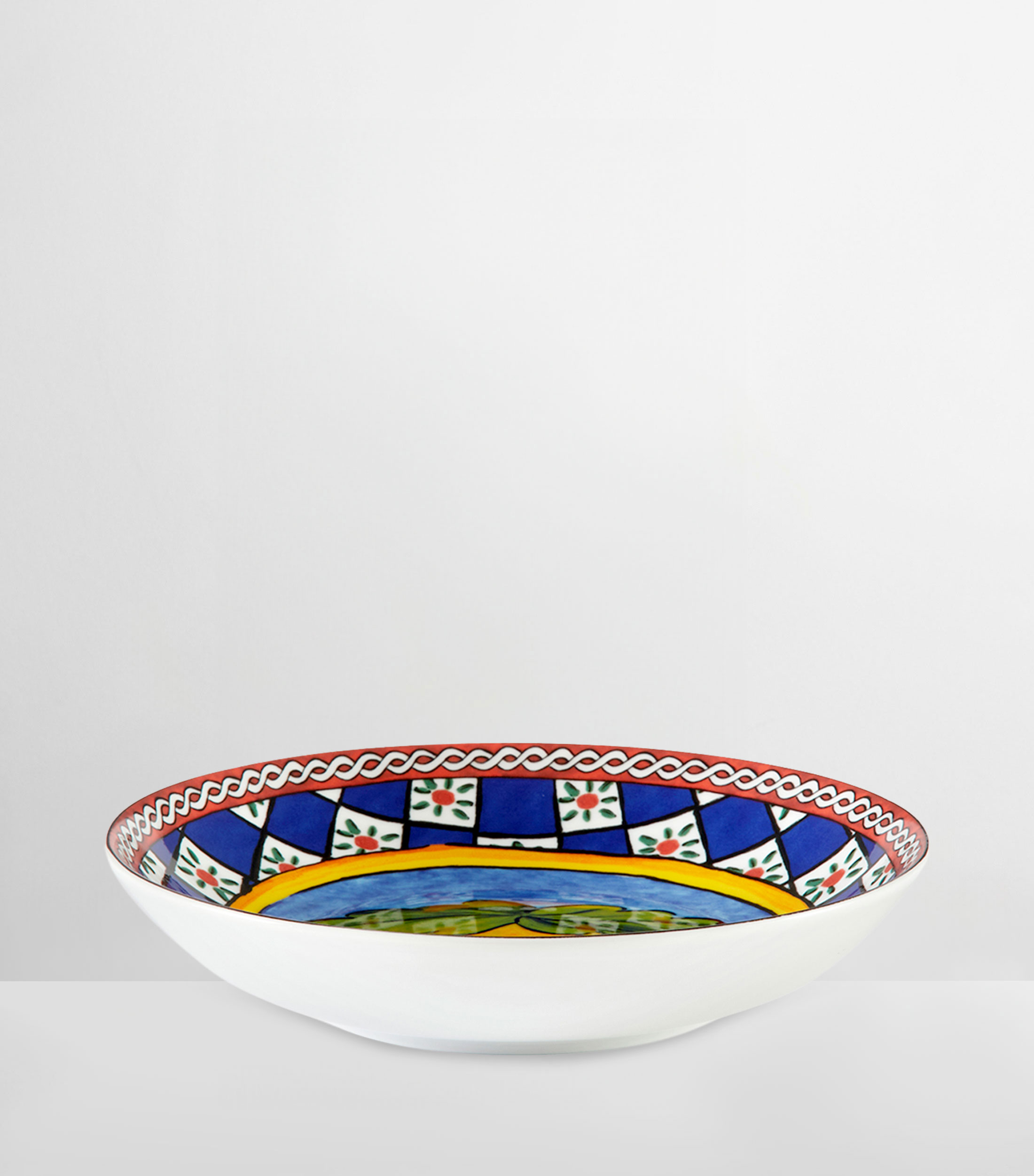 Set 2 platos hondos Limoni en porcelana estampado multicolor