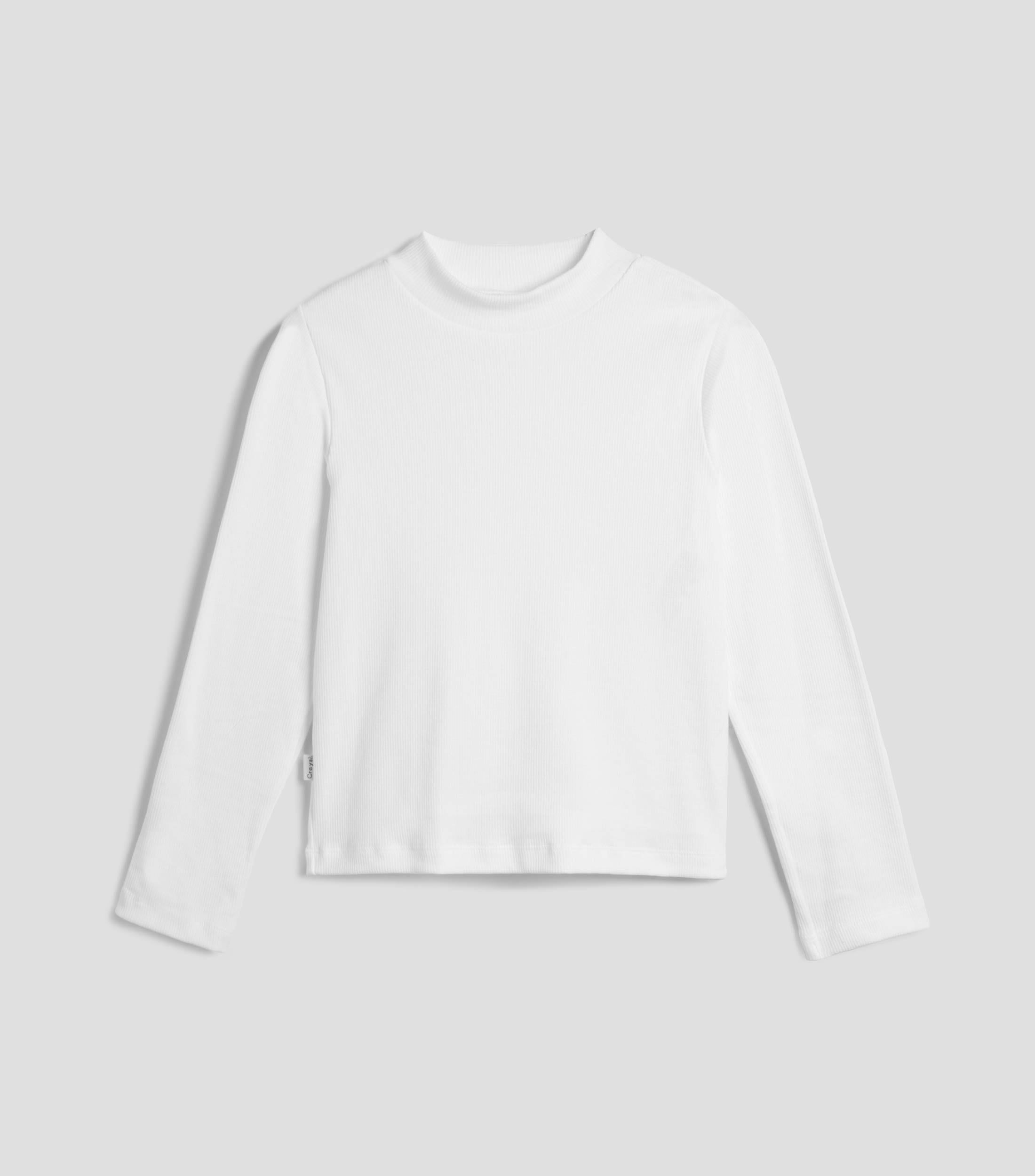 Playera cuello alto manga larga lisa Niño