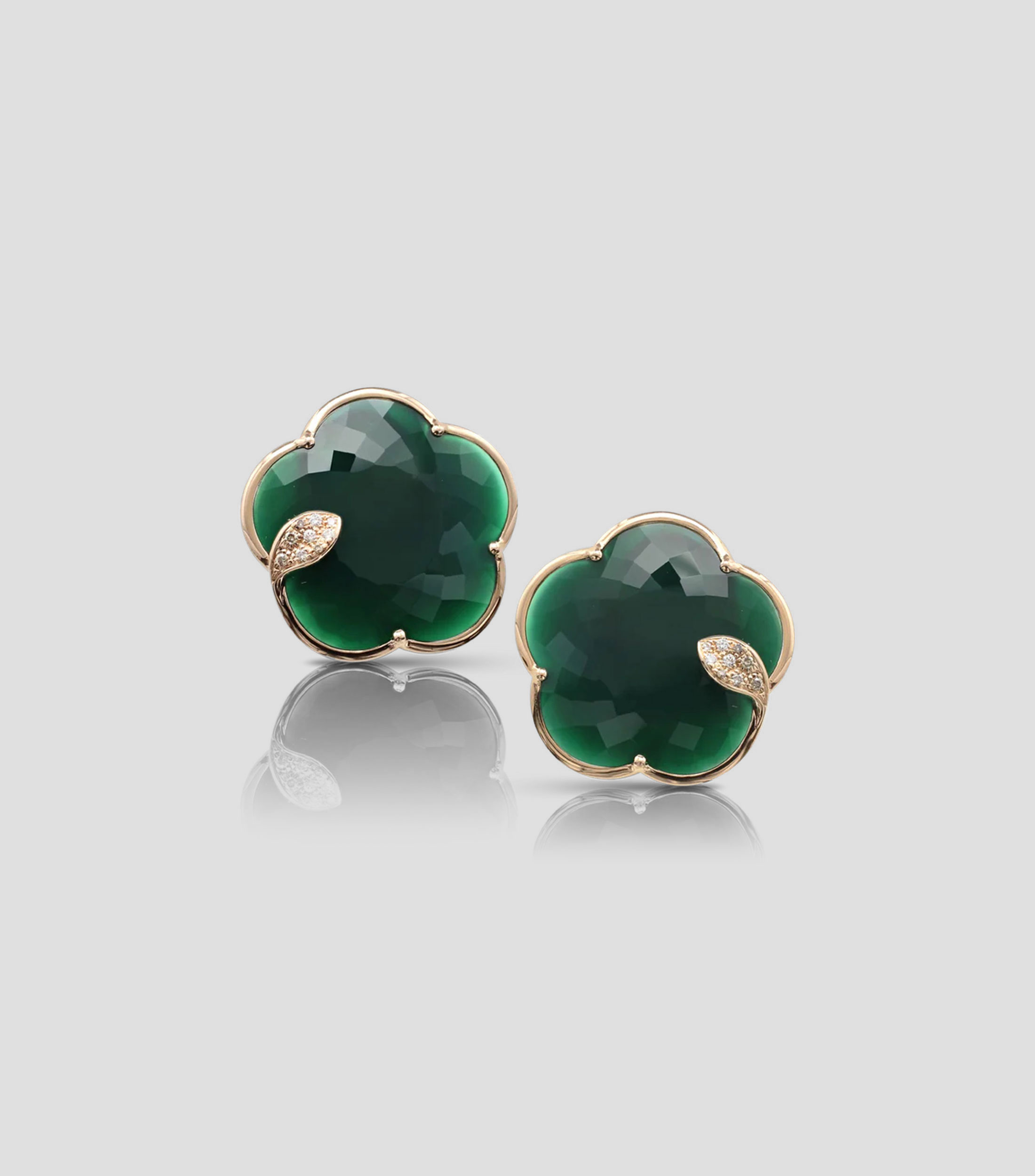 Aretes en oro rosa de 18 Kilates en forma de flor Ton Joli Mujer
