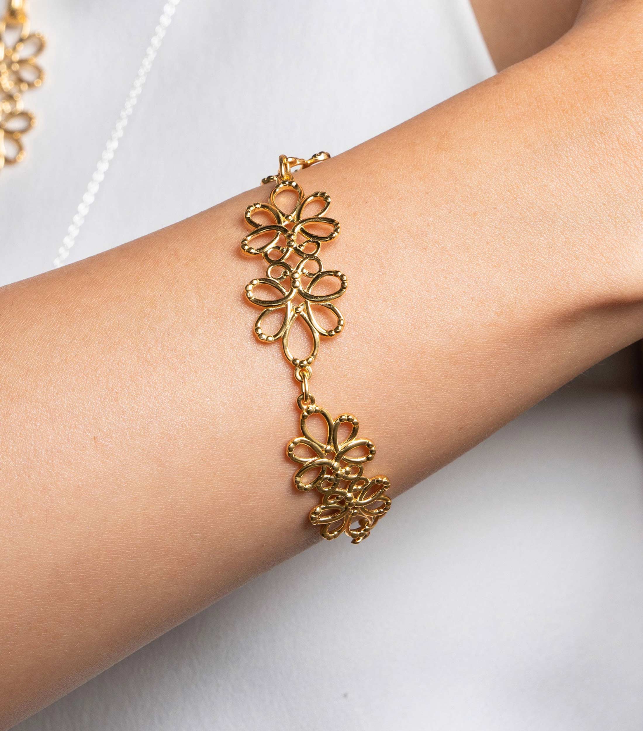 Pulsera en plata .925 detalle de 3 módulos Mujer