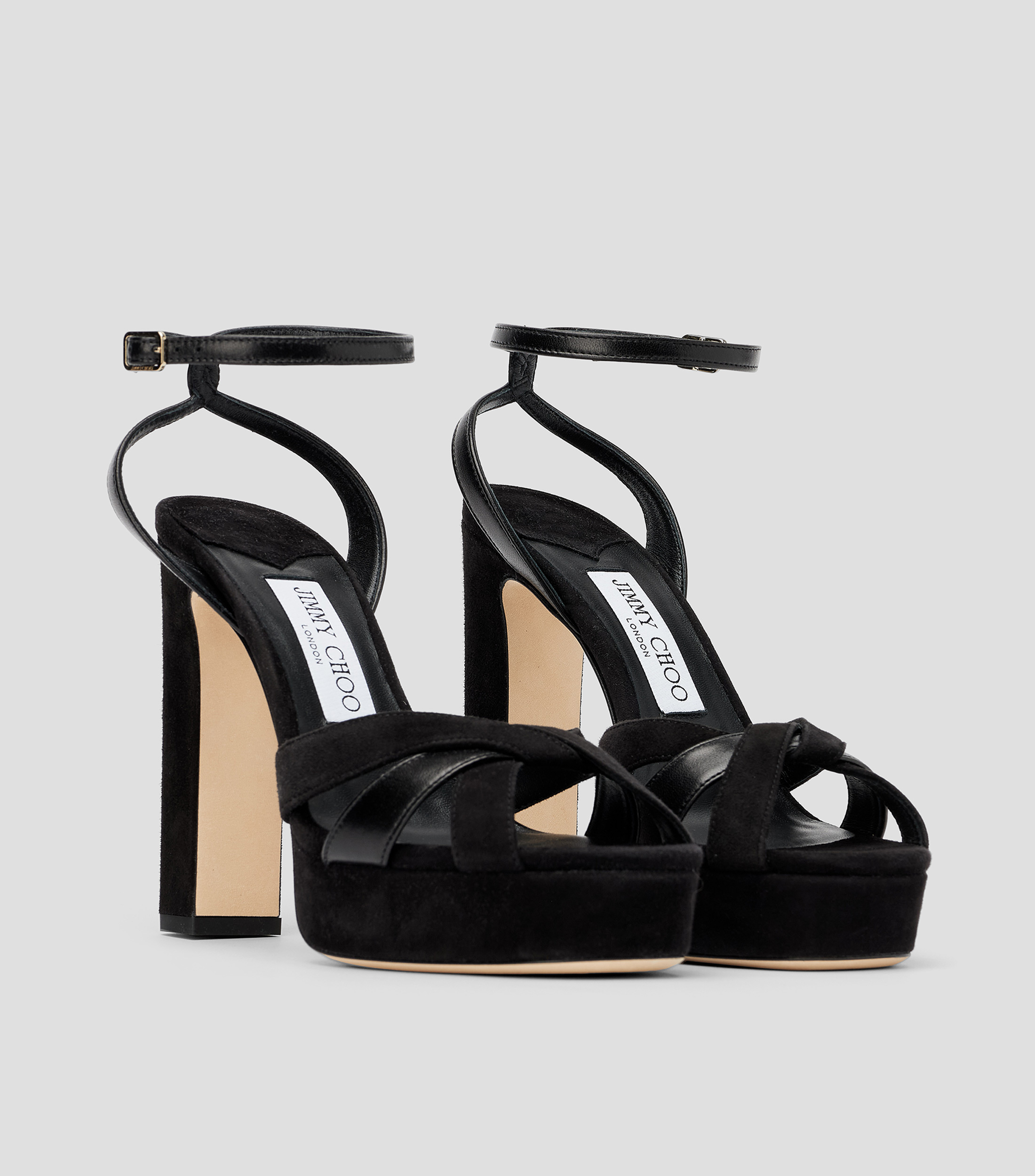 Sandalias con tacón alto cuadrado Mujer