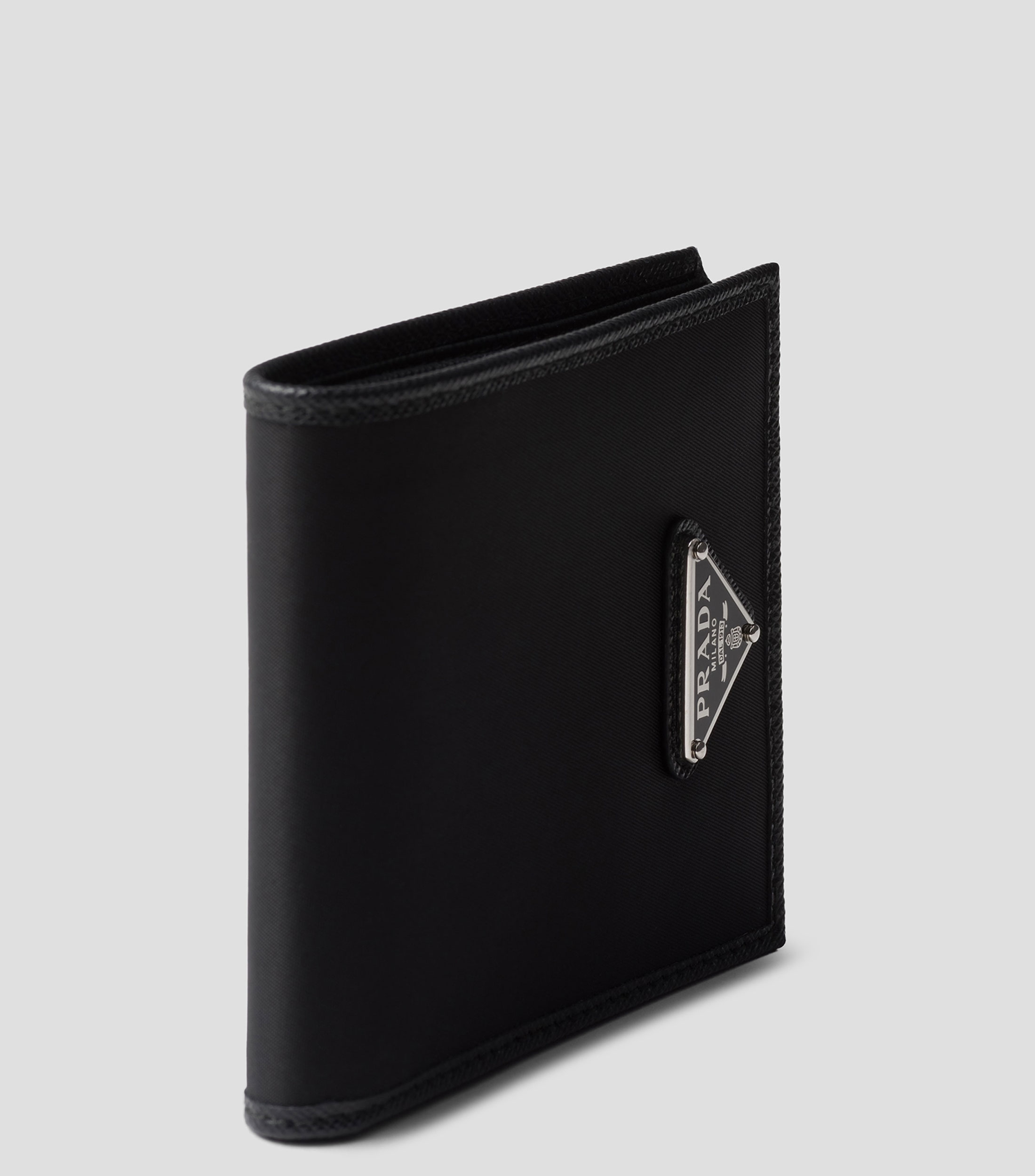 Cartera bifold de renylon lisa Hombre