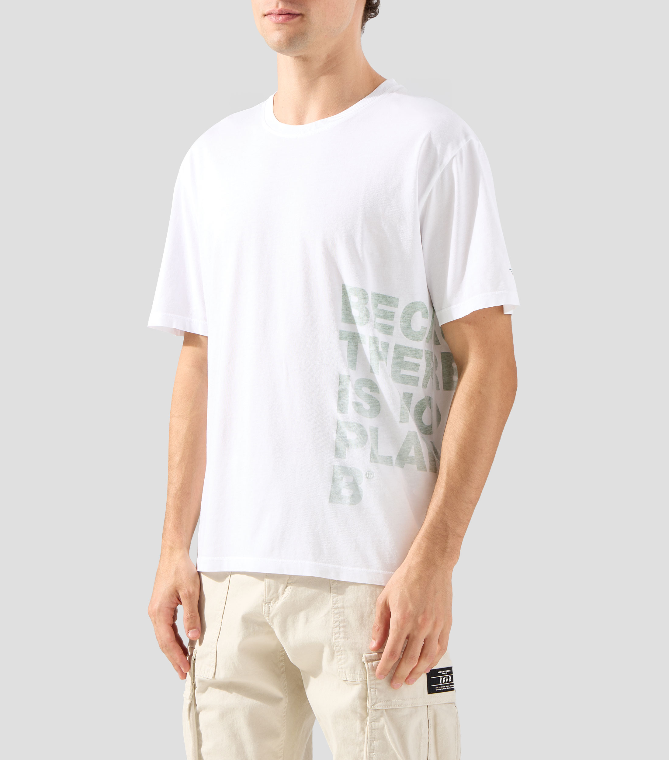 Playera cuello redondo manga corta estampada Hombre