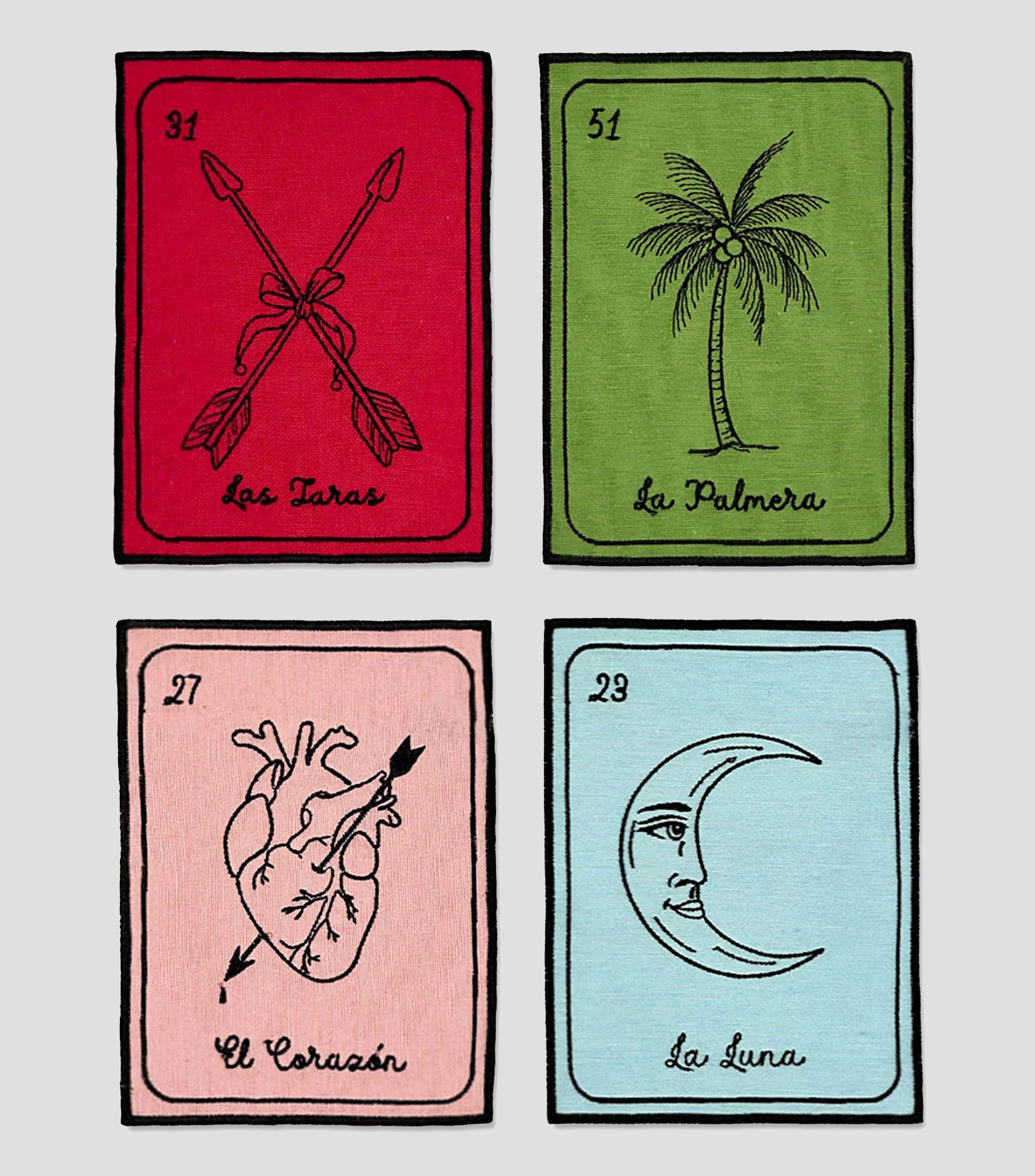 Set 4 Cocteleras Lotería en algodón