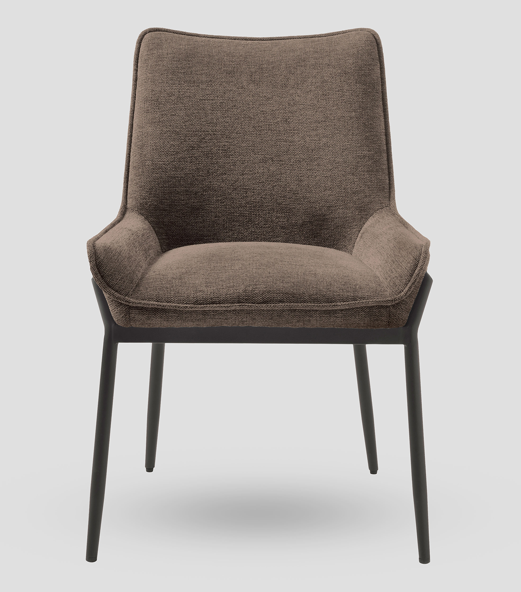 Silla de comedor Calgary en tela y metal moka