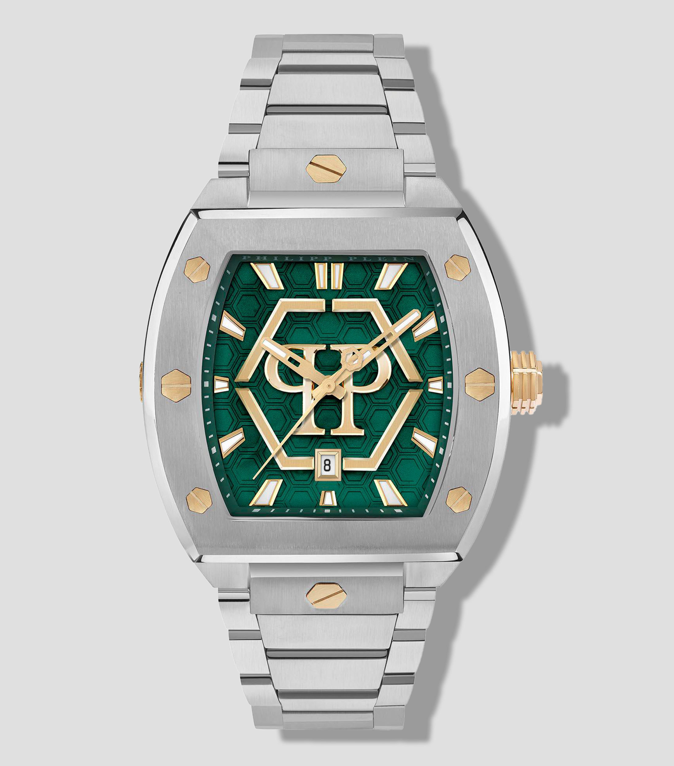 Reloj para hombre Hexagon Phantom Casual, Plateado