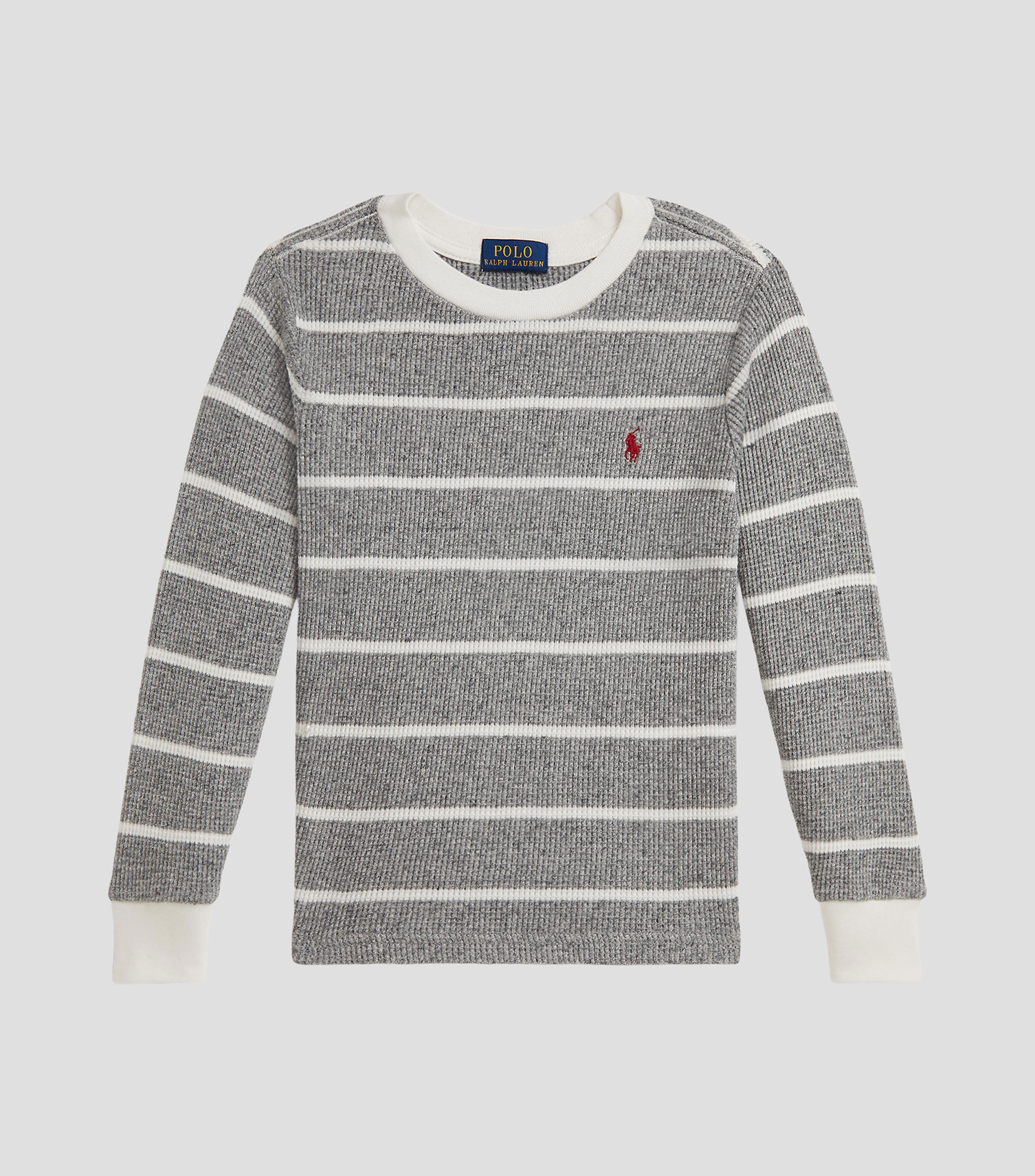 Playera de cuello redondo con manga larga diseño de rayas Niño