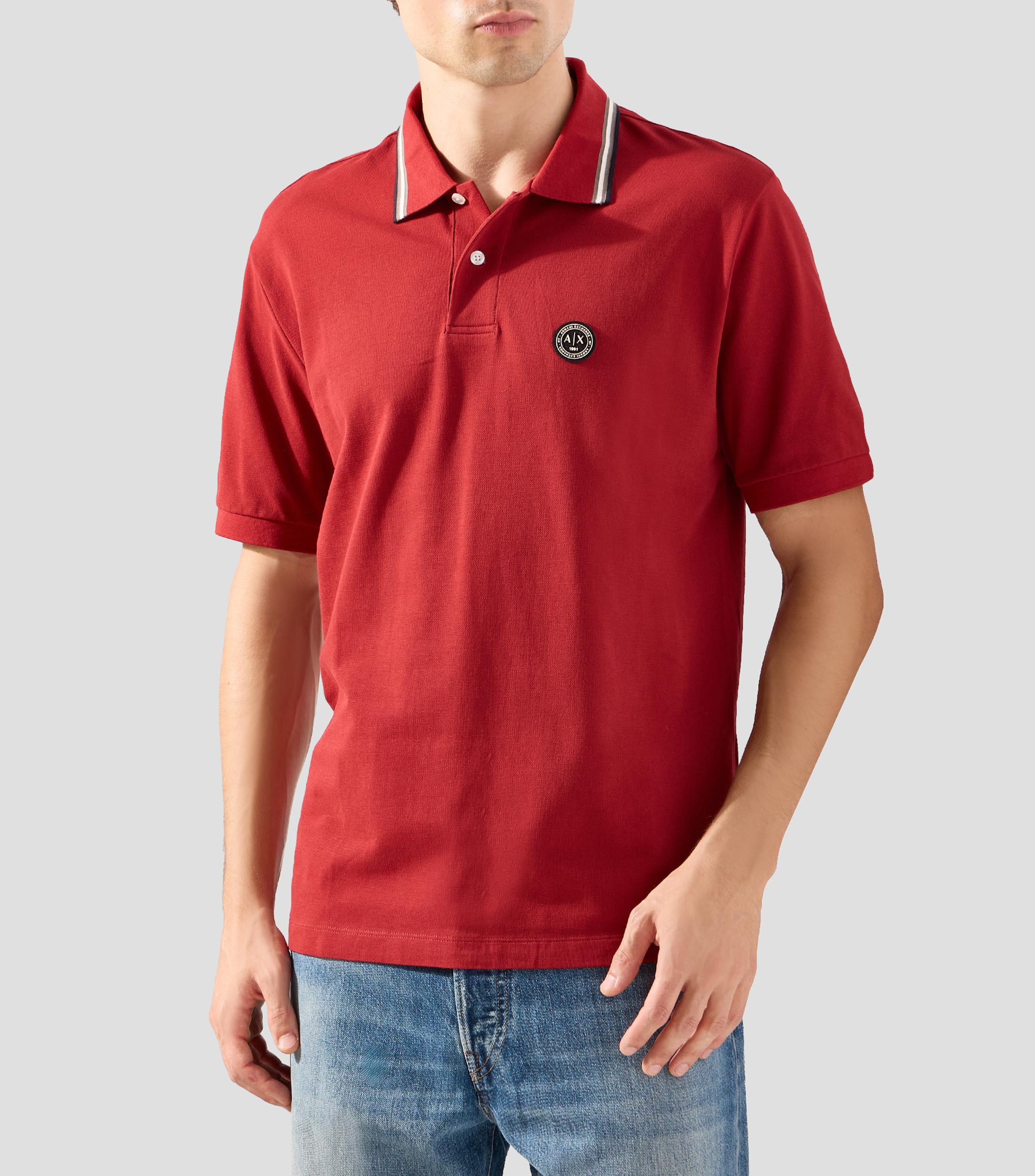 Playera tipo polo manga corta lisa Hombre