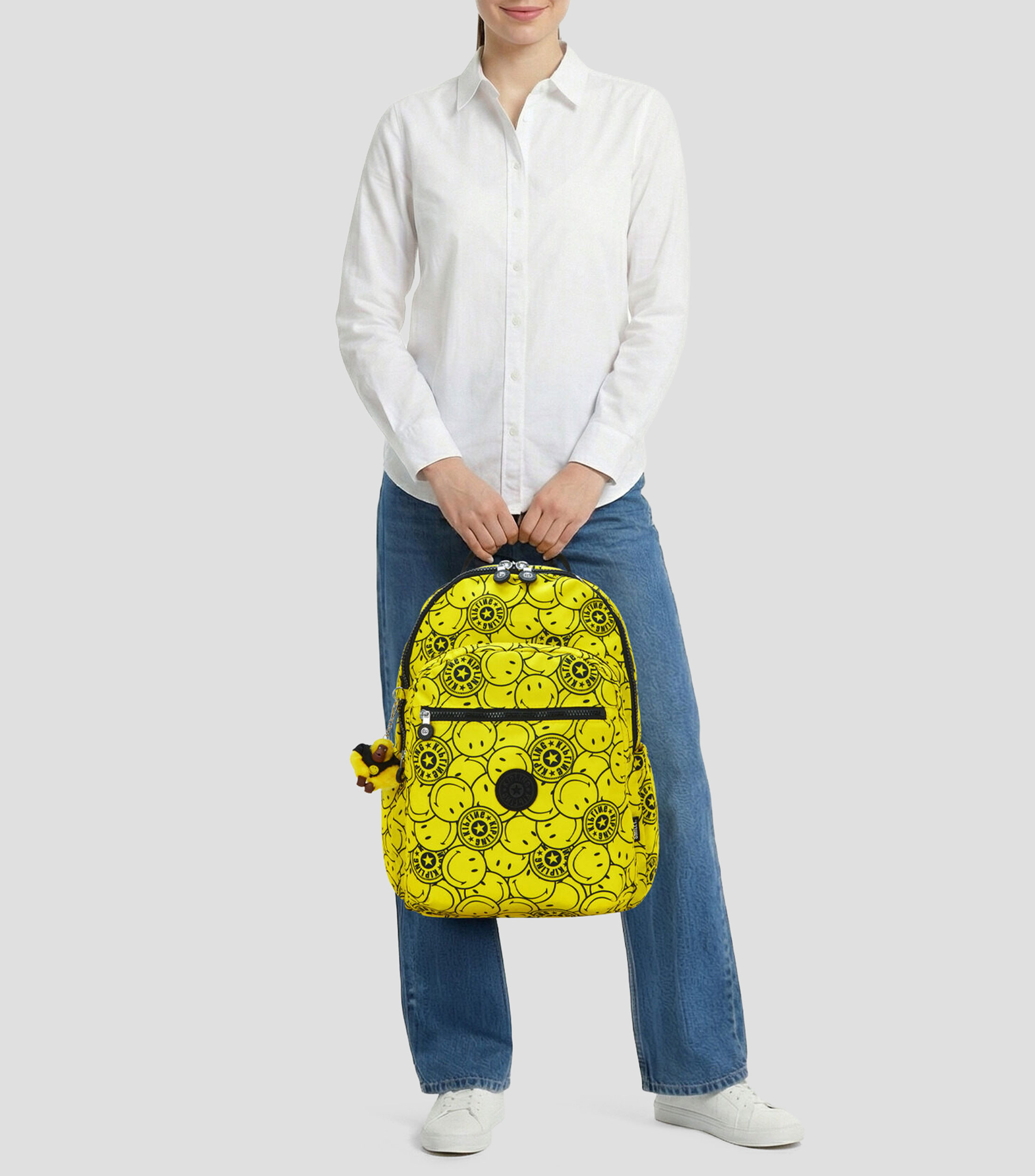 Mochila casual Seoul amarilla estampada Niña