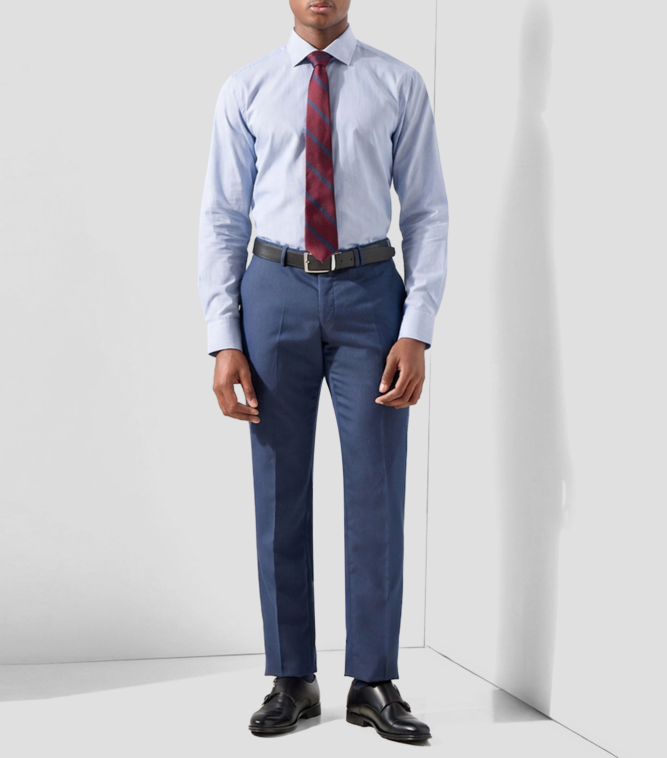 Camisa con líneas manga larga Hombre