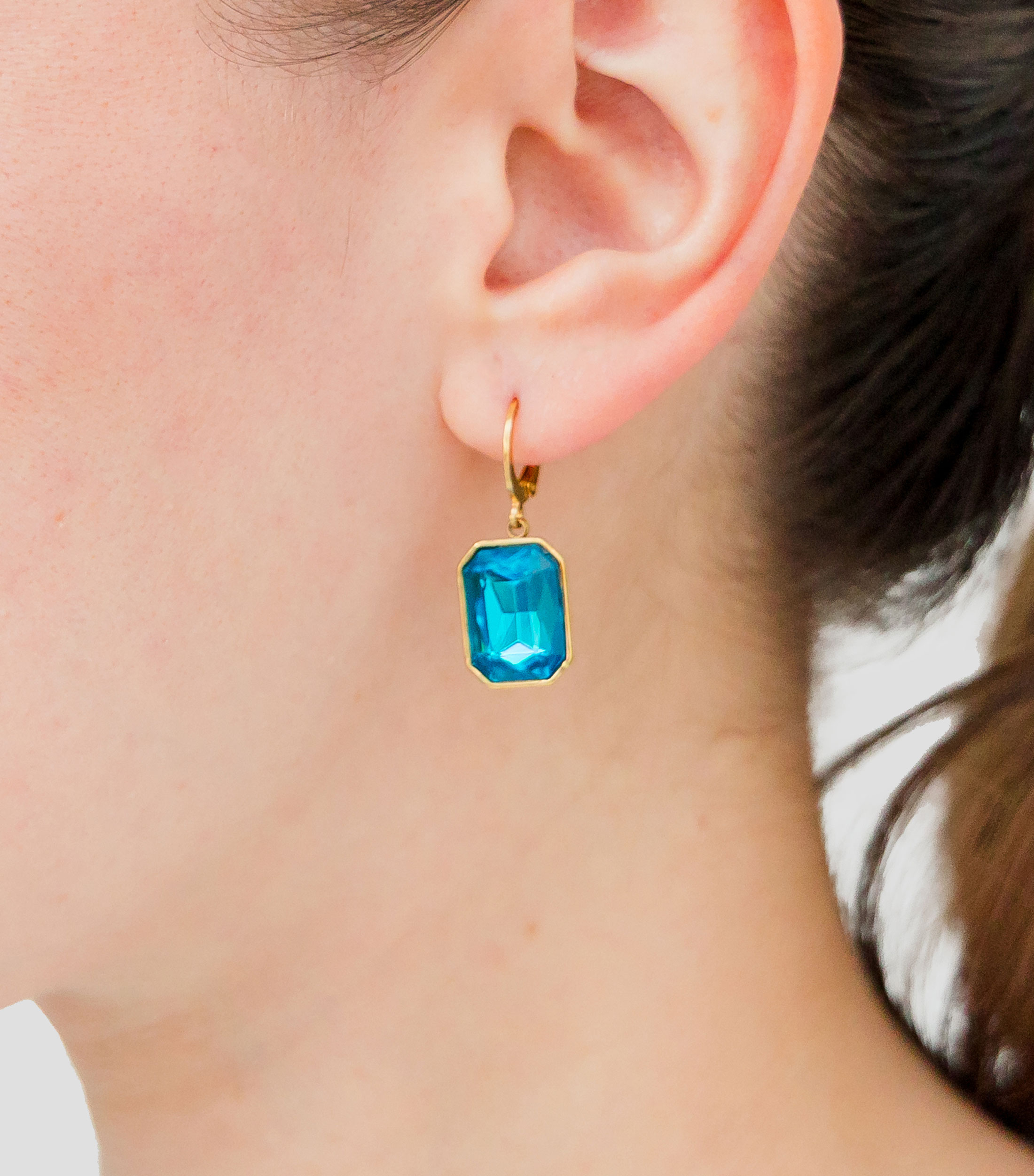 Aretes con detalle de cristal Mujer
