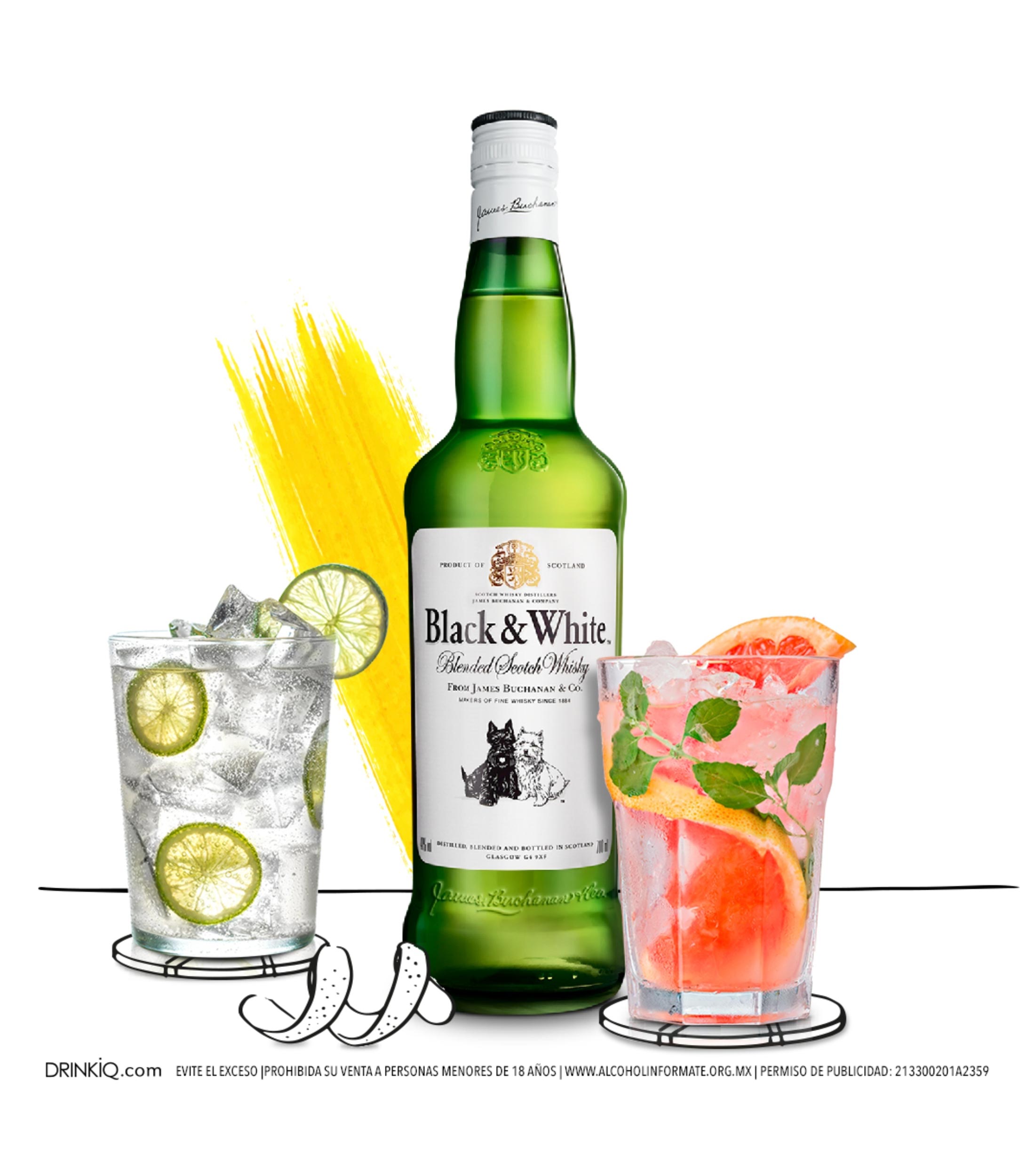 Whisky Black & White Original Blended Scotch, 700 ml