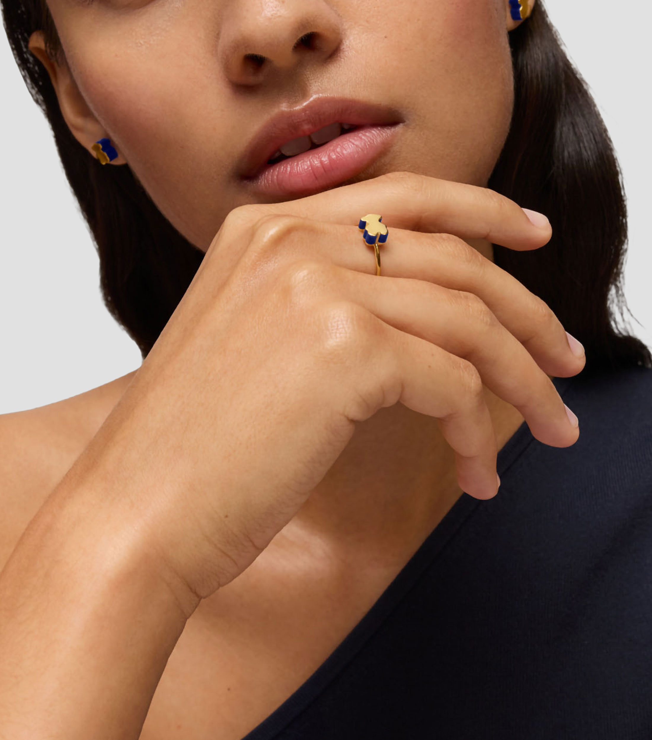 Anillo en Oro de 18 Kilates con lapislázuli Tous 1950 Mujer