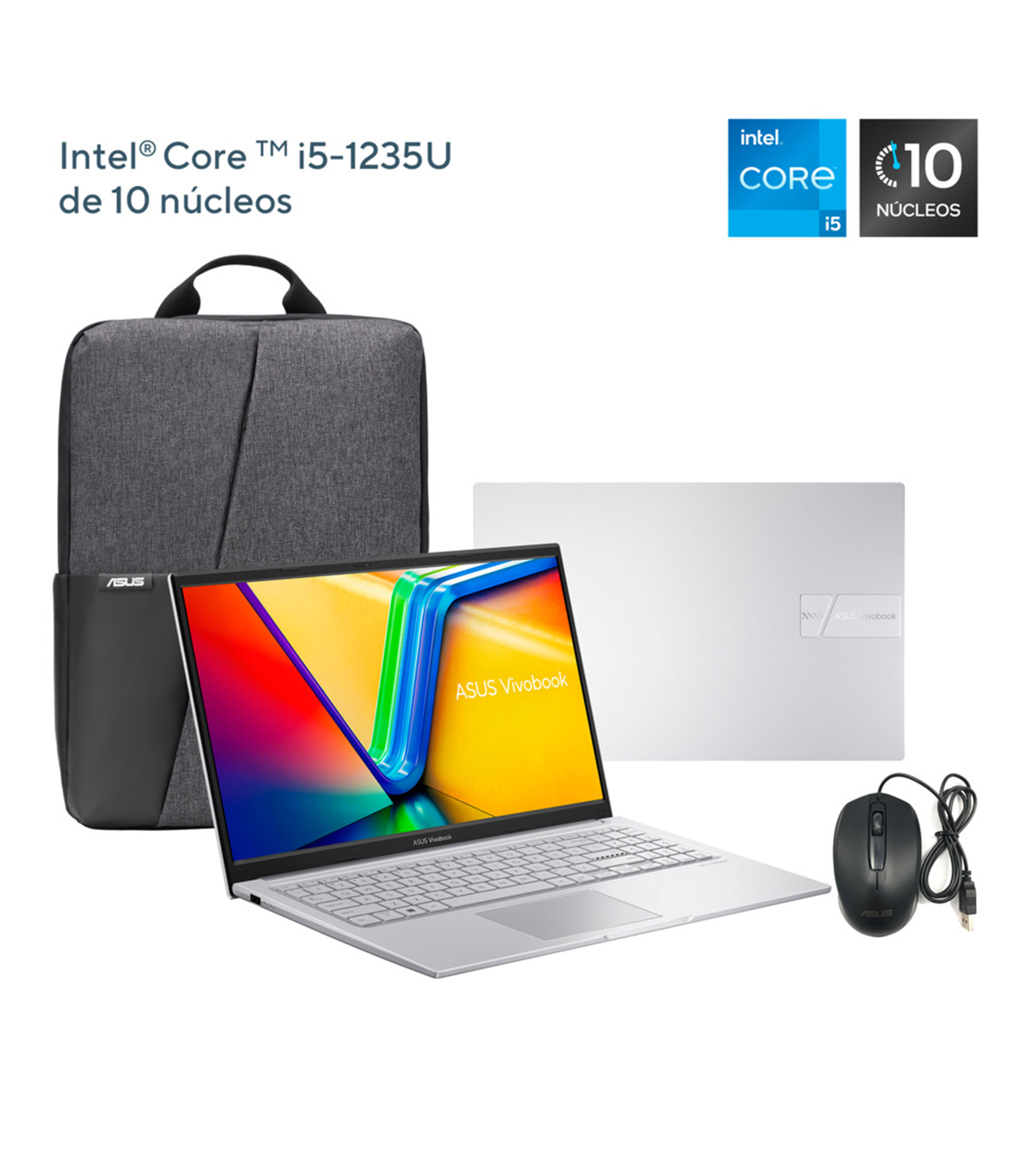 Laptop Vivobook 15, 15.6", Intel Core i5, RAM 16GB, SSD 512 GB Plata