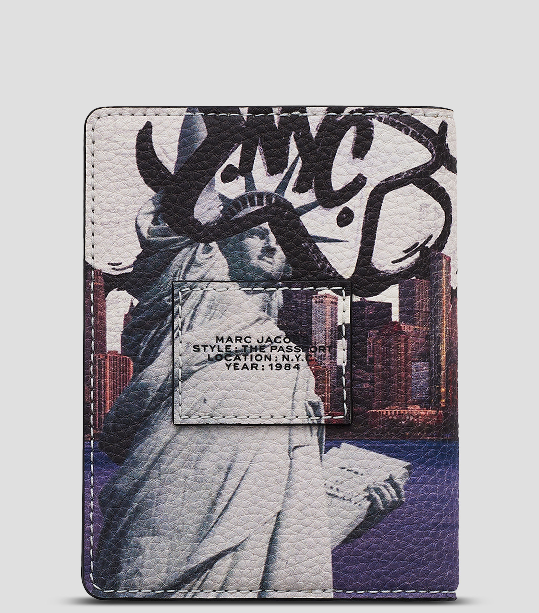 Portapasaporte multicolor en piel City Capsule New York estampado Mujer