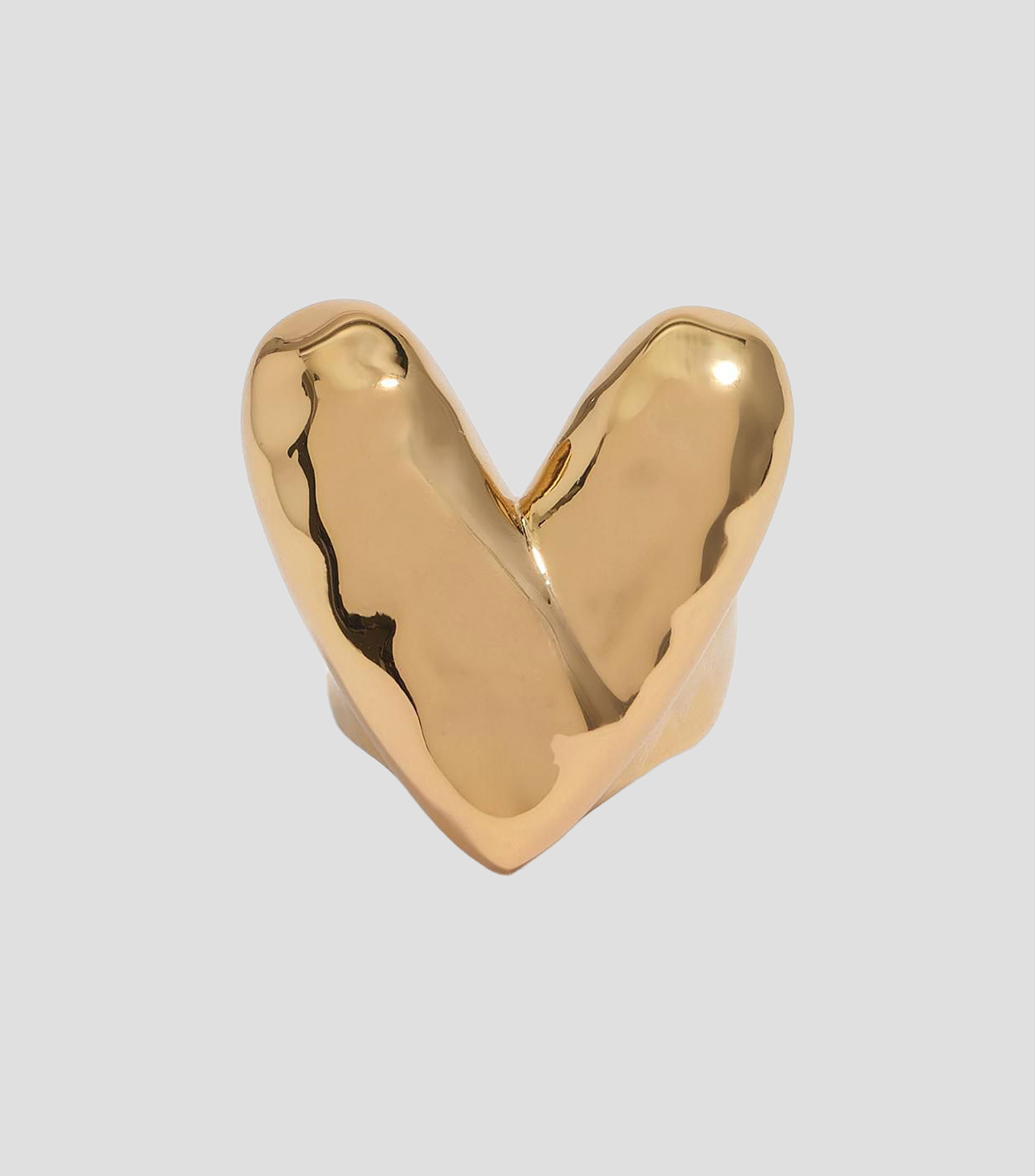 Anillo corazon con textura Mujer