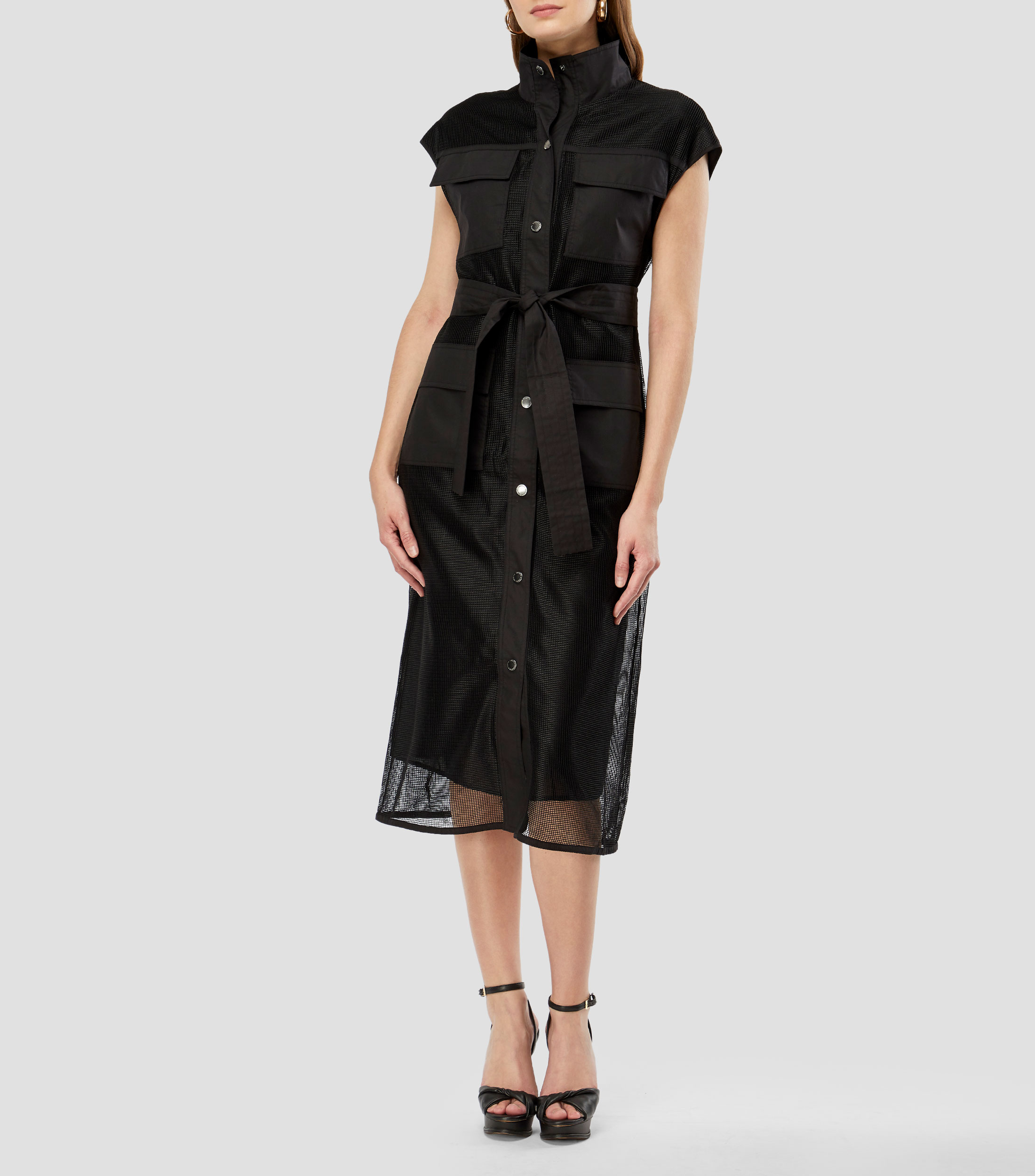 Vestido midi liso Mujer