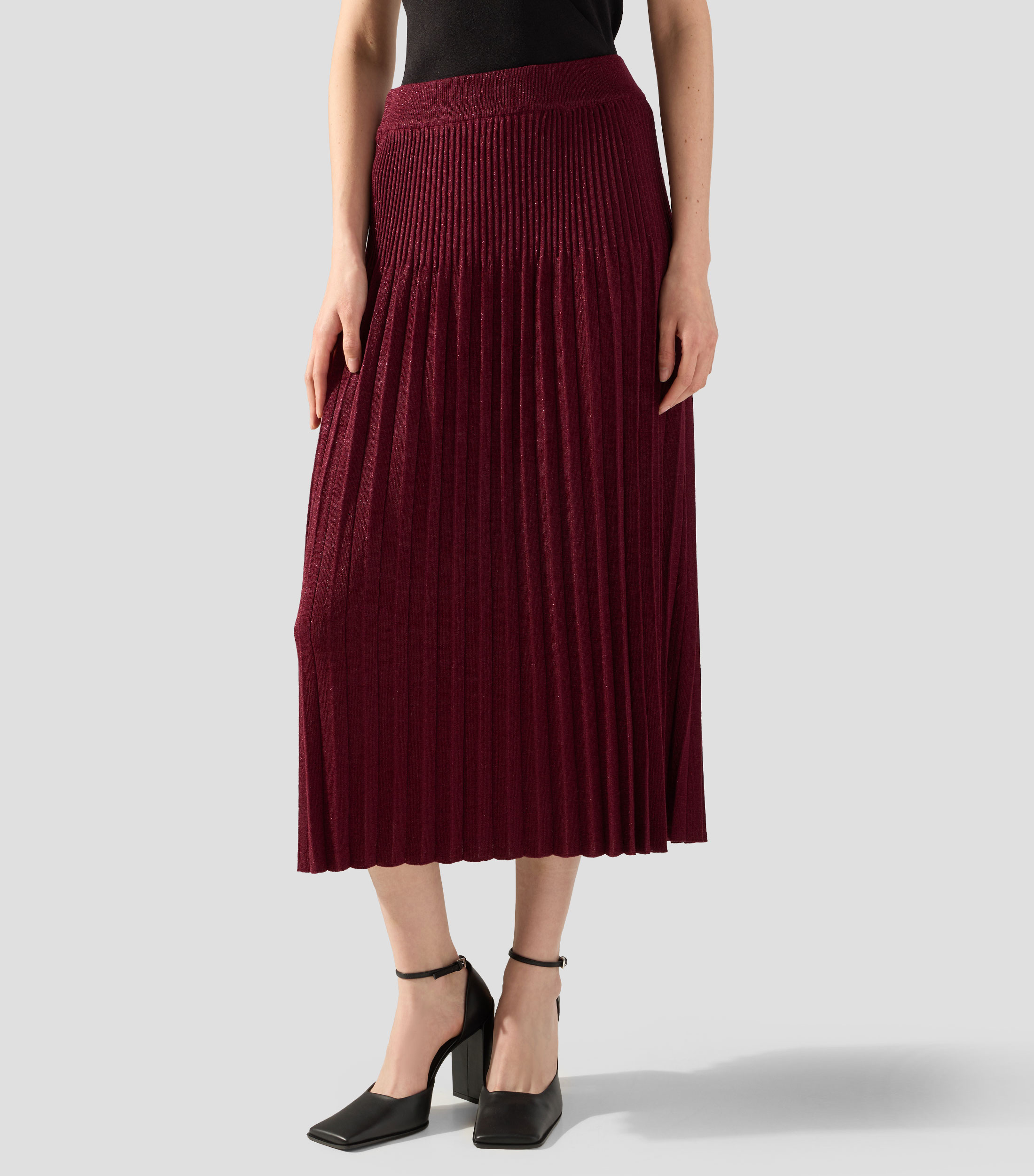 Falda midi de corte A lisa Mujer