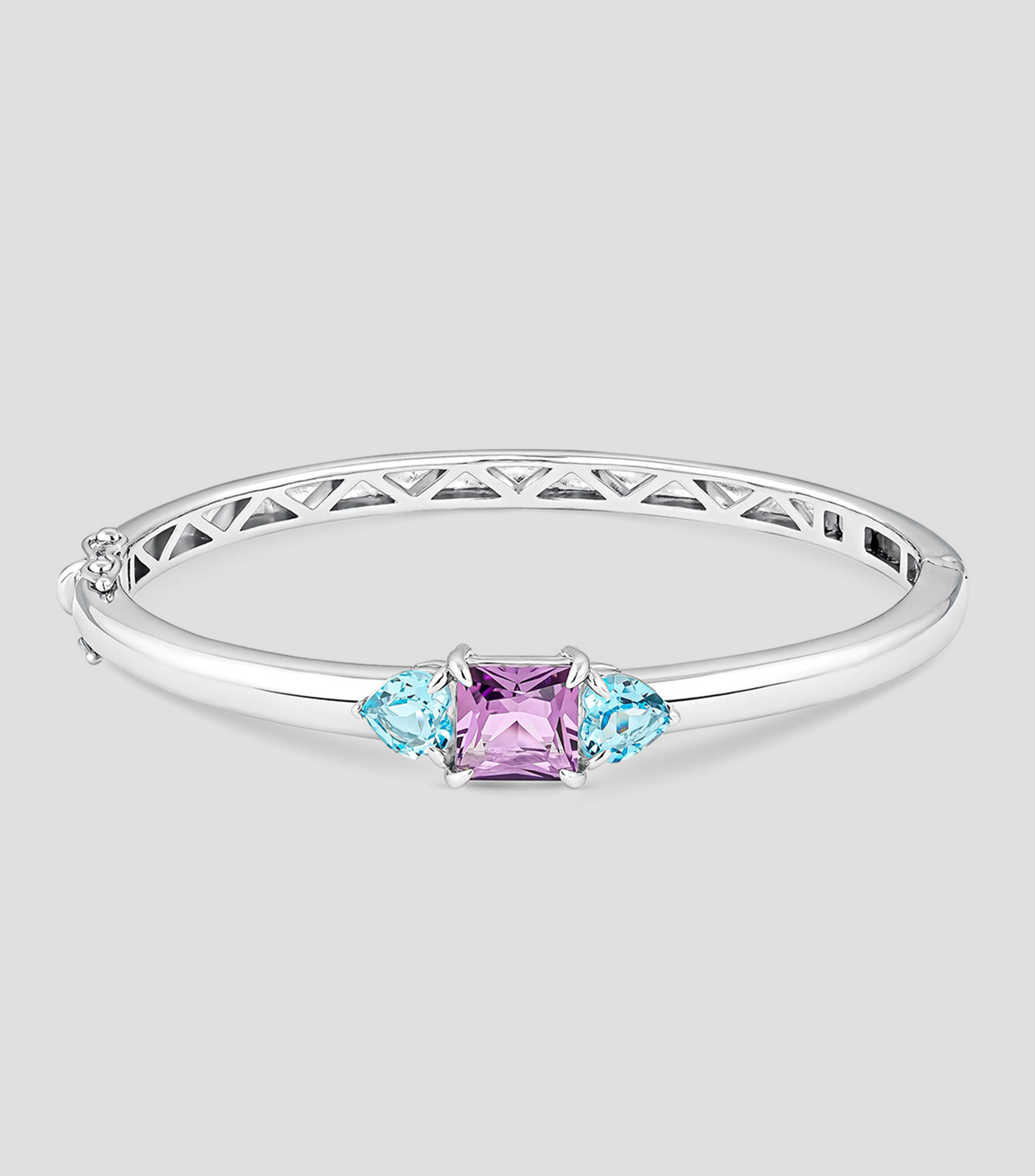Pulsera en plata .925 amatista y topacio Mujer