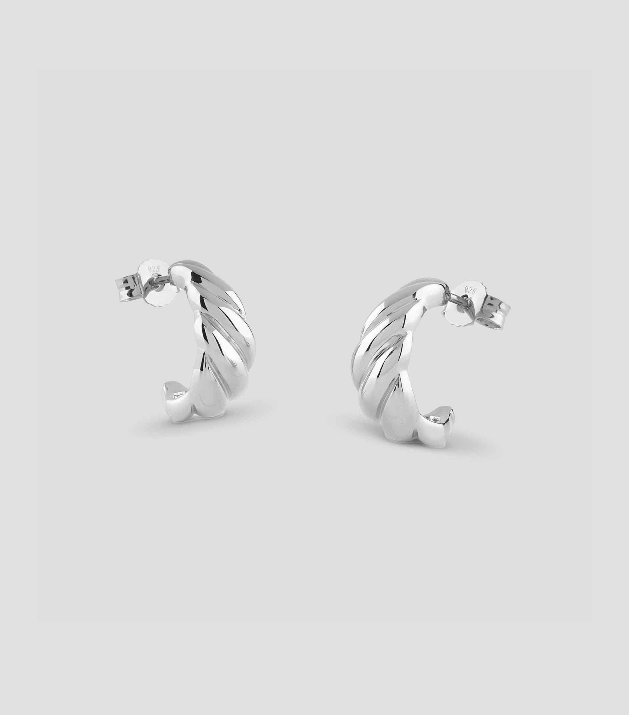 Aretes en Plata .925 con Líneas Mujer