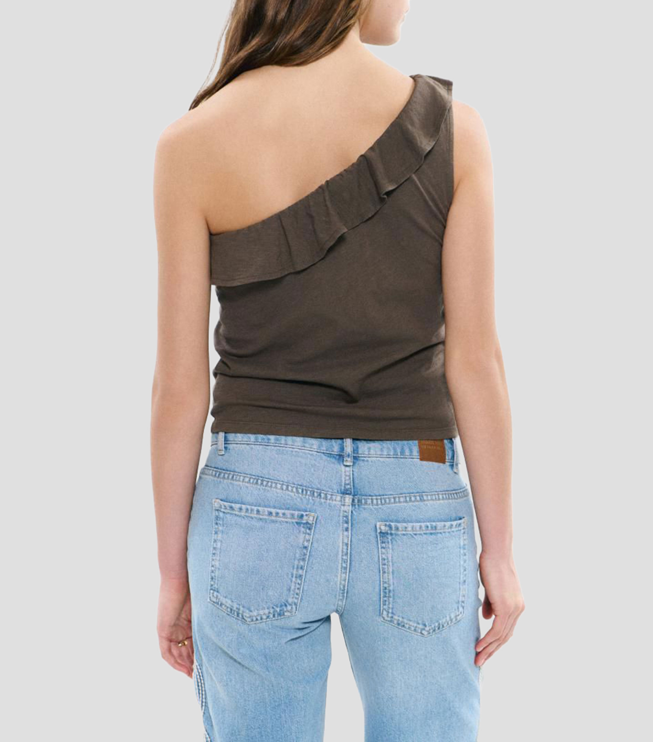 Blusa lisa sin mangas Mujer