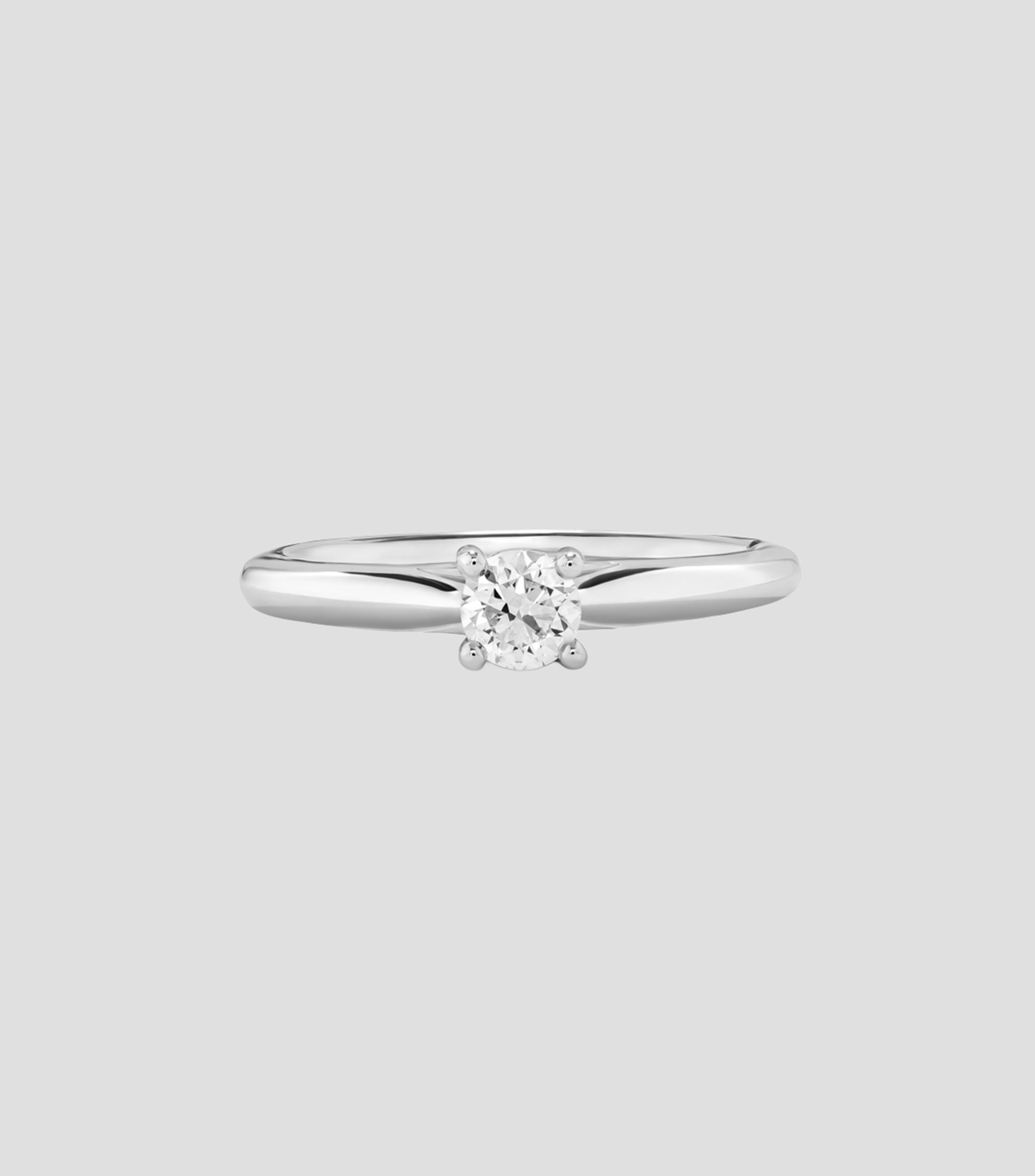 Anillo solitario en oro blanco de 18 kilates con diamante Mujer
