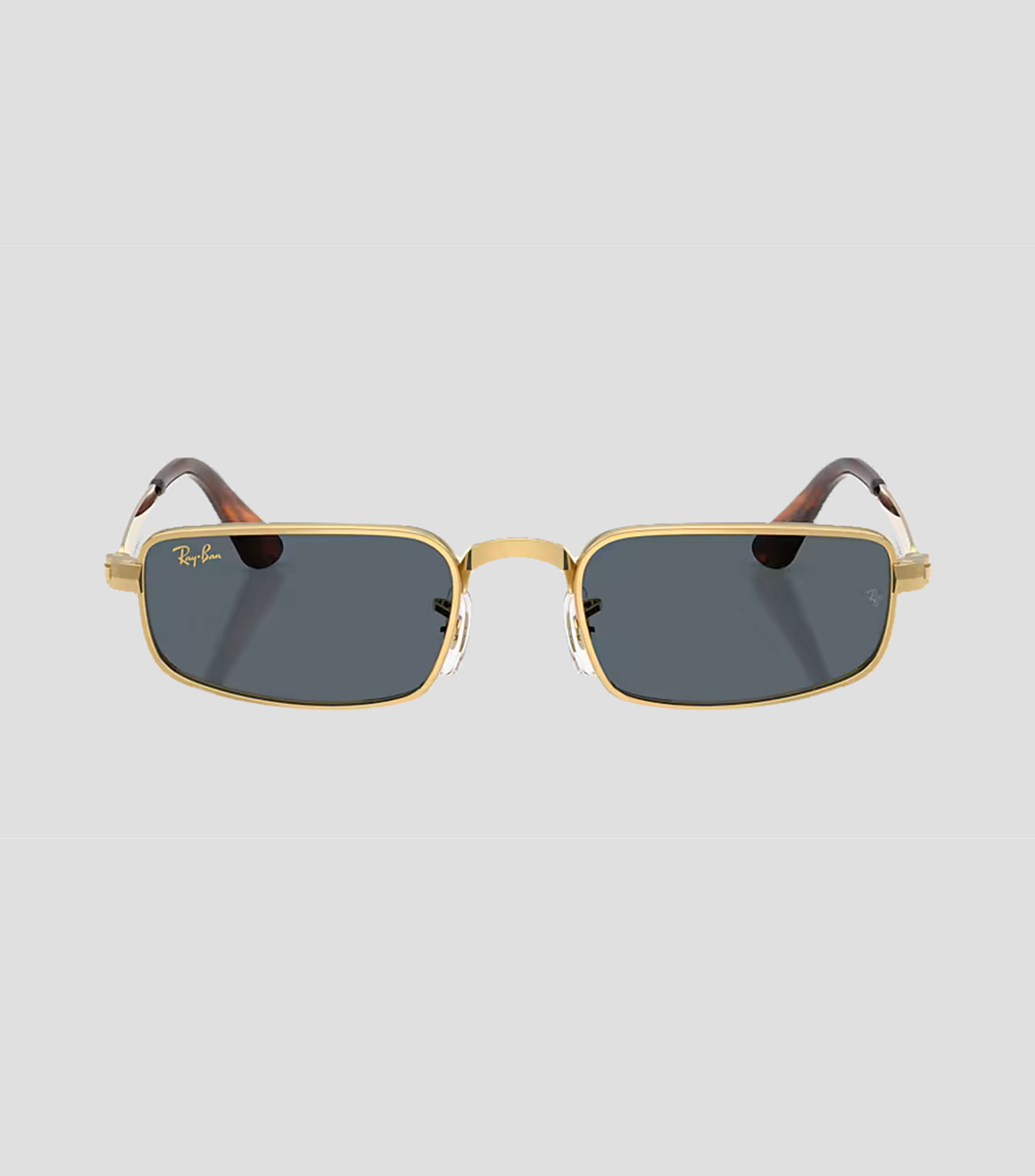 Lentes de sol rectangulares dorados Unisex