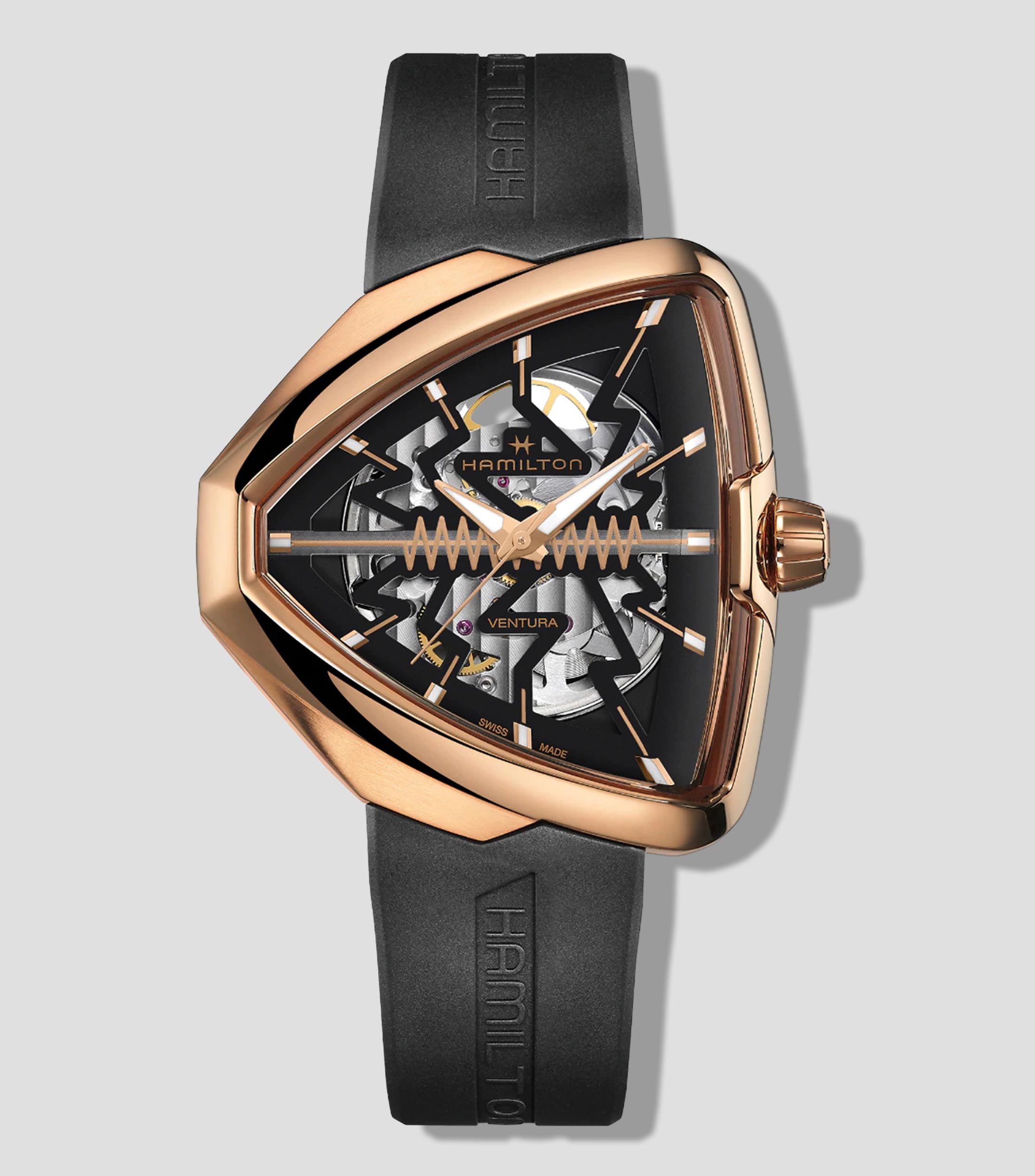 Reloj para Hombre Ventura Elvis80 Skeleton Casual, Rosa