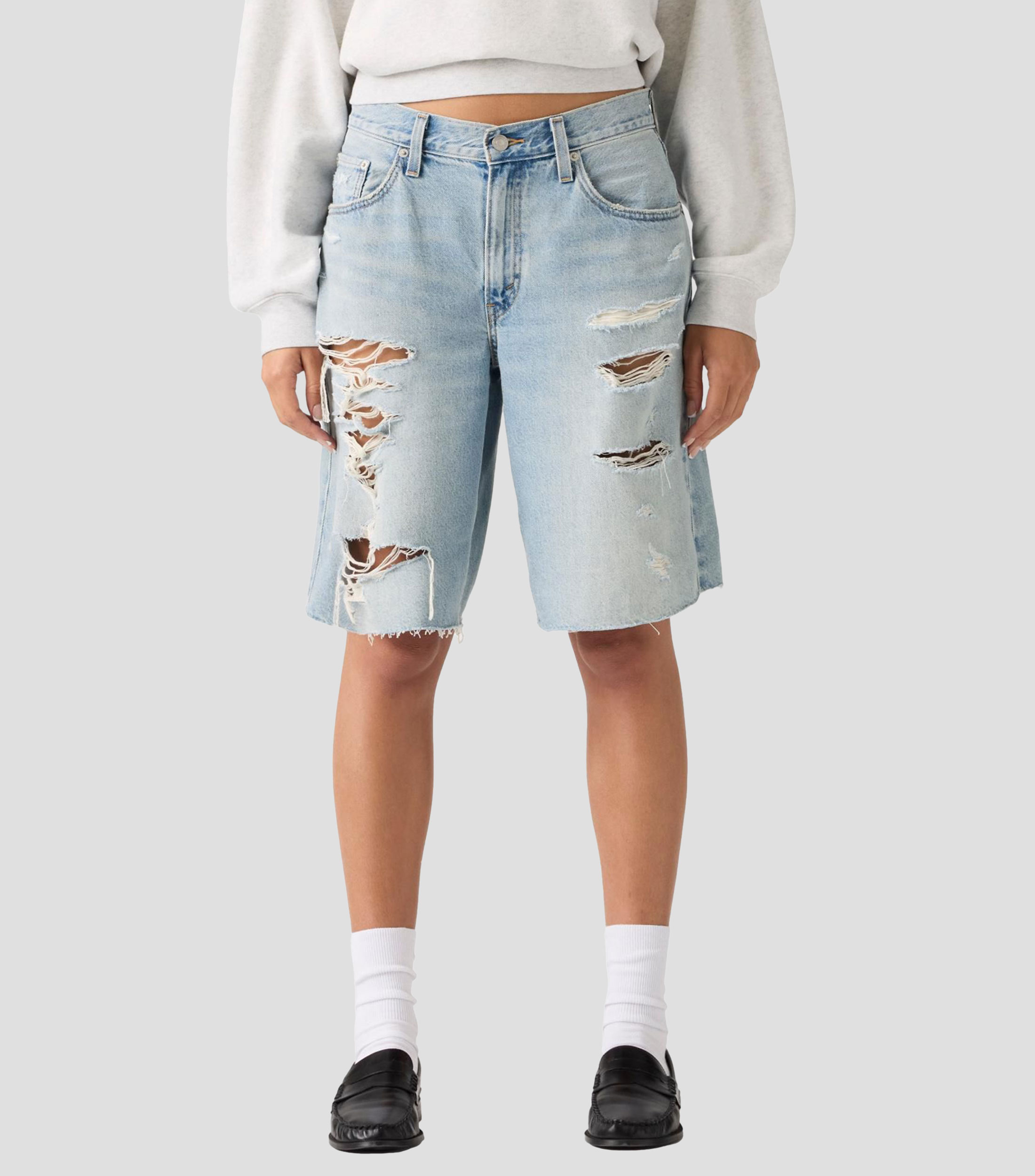 Short de mezclilla liso Mujer