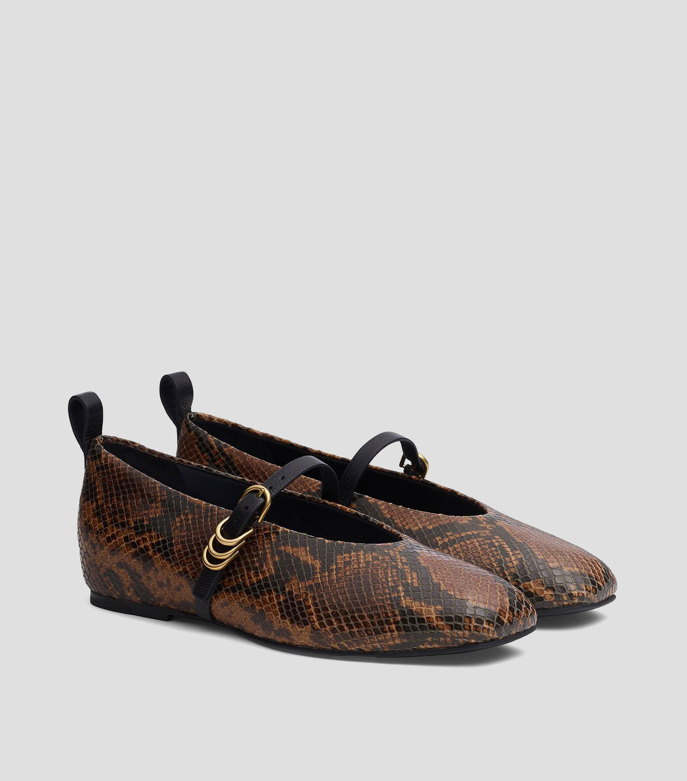Flats Spire en piel animalprint Mujer